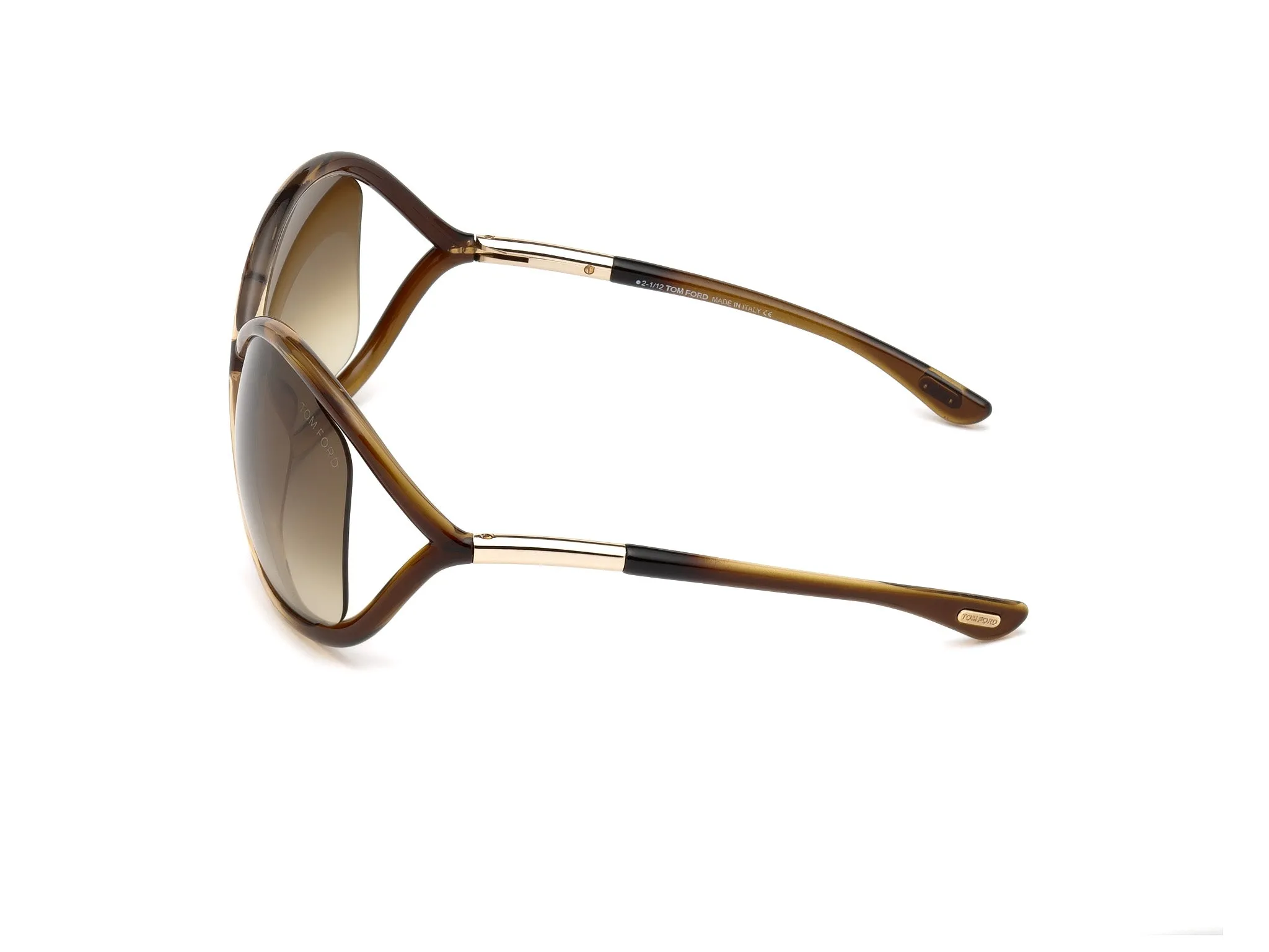 TOM FORD FT0009 WHITNEY 74F Occhiali da sole Iniettato Rosa Marrone Geometrica Normale Sfumato - immagine 2