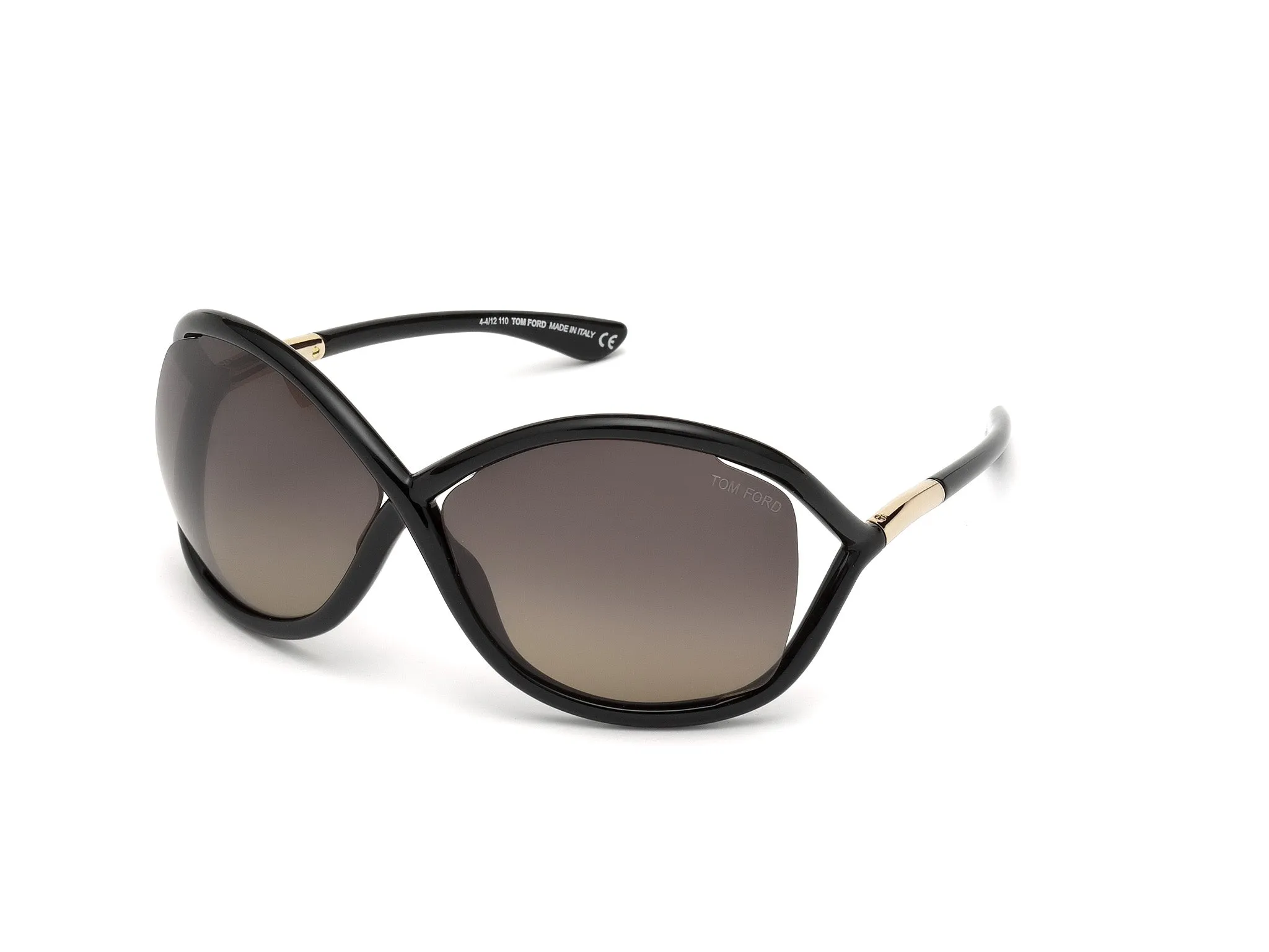 TOM FORD FT0009 WHITNEY 01D Occhiali da sole Iniettato Nero Grigio Geometrica Polarizzata - immagine 1
