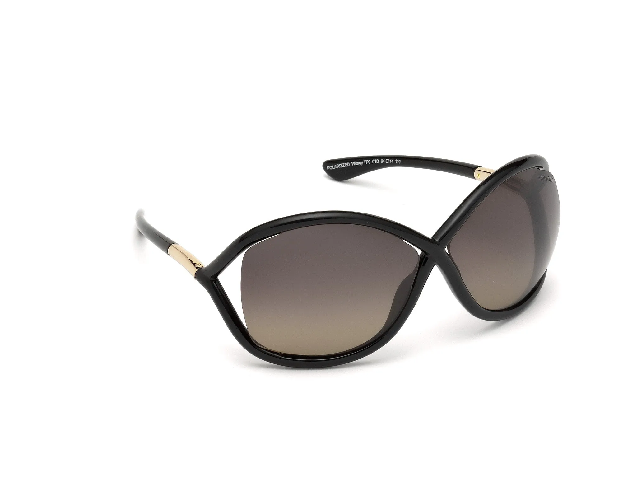 TOM FORD FT0009 WHITNEY 01D Occhiali da sole Iniettato Nero Grigio Geometrica Polarizzata - immagine 2