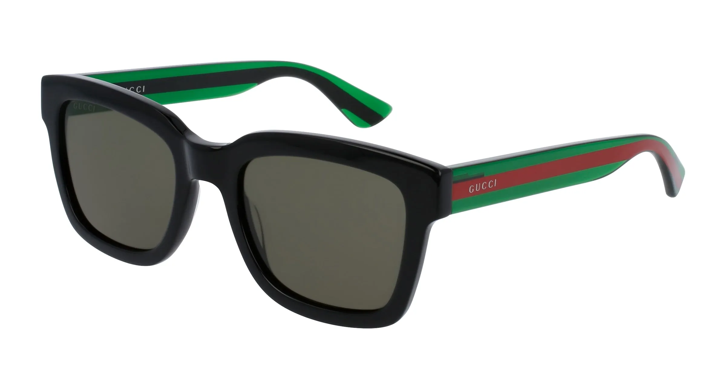 Gucci GG0001SN 002 Occhiali da sole Acetato Nero Verde Squadrata - immagine 1