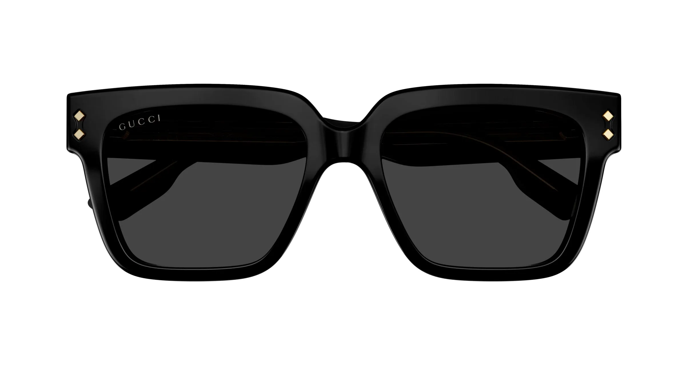Gucci GG1084S 001 Occhiali da sole Acetato Nero Grigio Squadrata - immagine 2