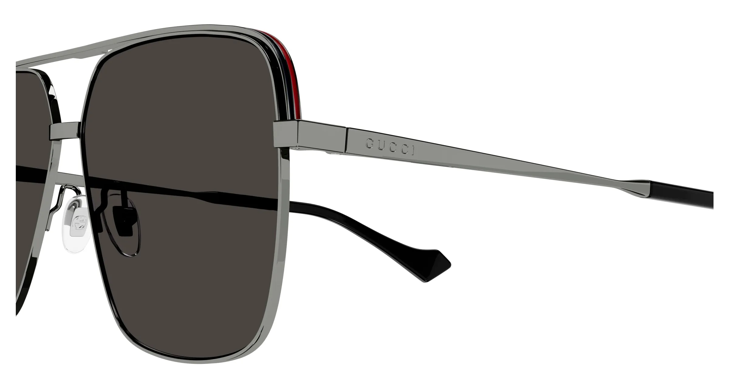 Gucci GG1099SA 001 Occhiali da sole Metallo Rutenio Grigio Pilot - immagine 3