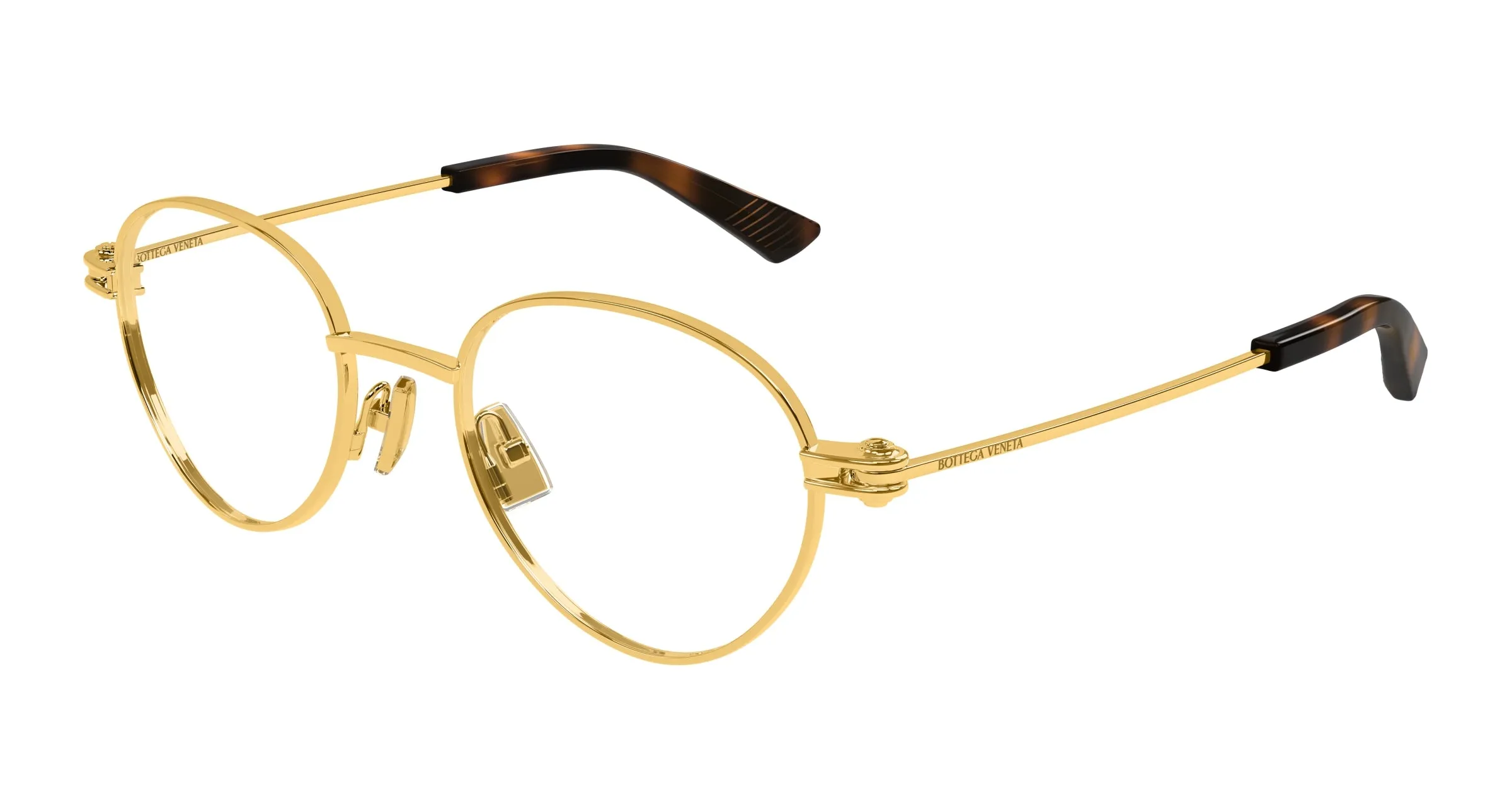 Bottega Veneta BV1382O 003 Montature da vista Metallo Oro Trasparente Rotonda - immagine 1