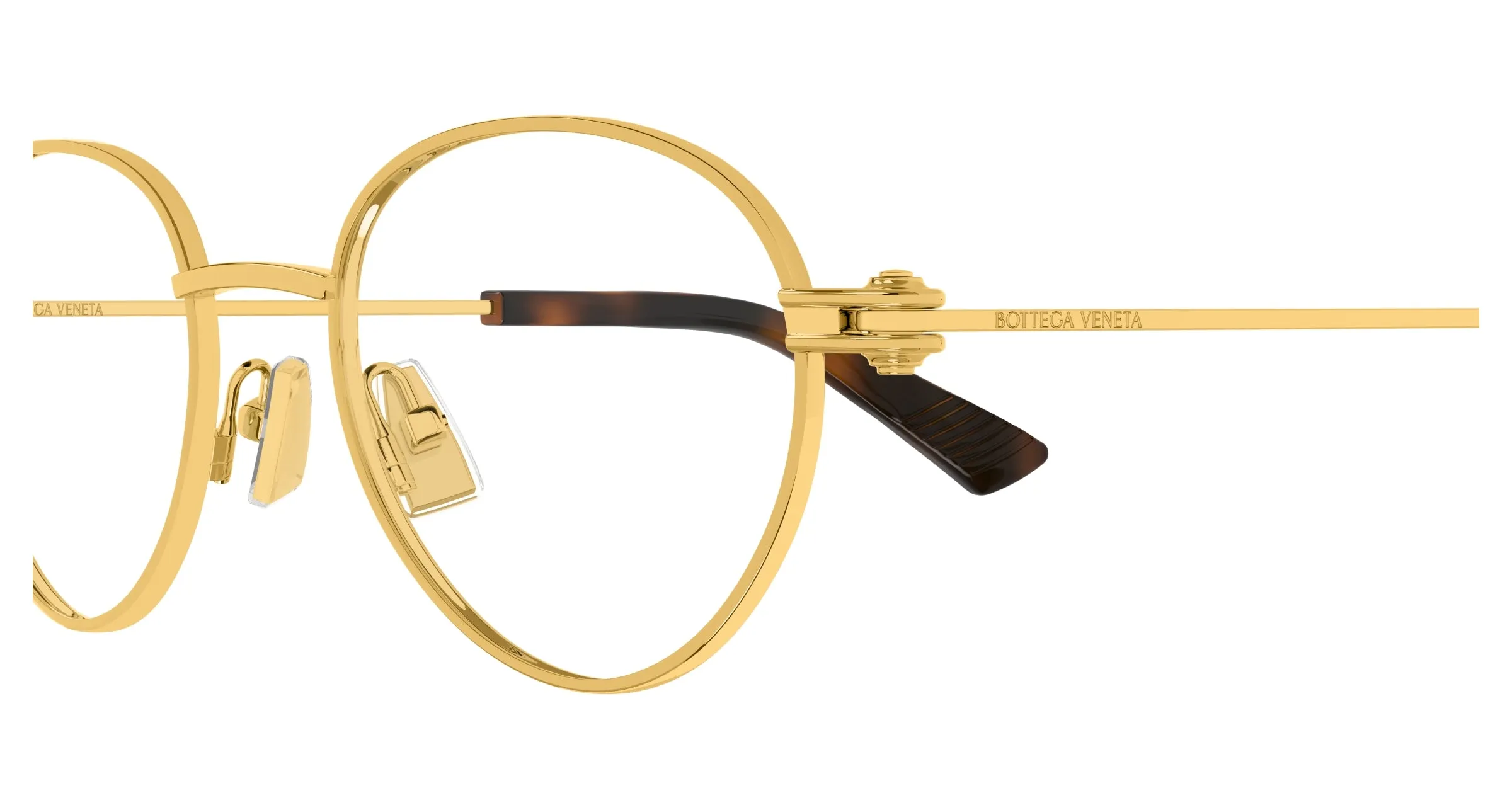 Bottega Veneta BV1382O 003 Montature da vista Metallo Oro Trasparente Rotonda - immagine 3