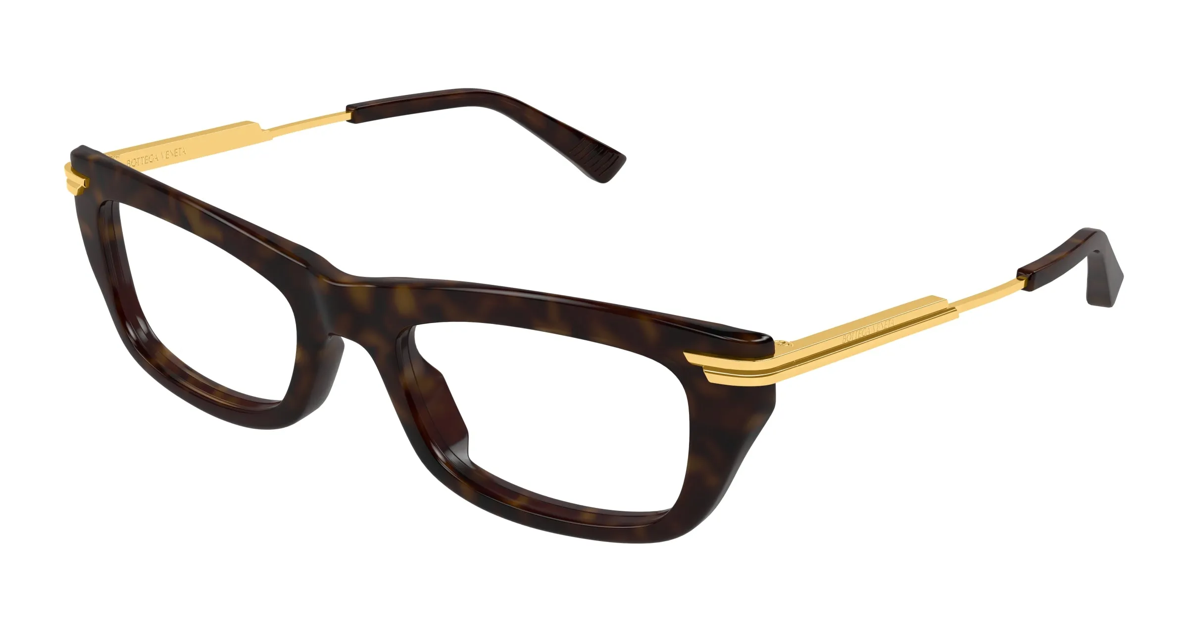 Bottega Veneta BV1371O 002 Montature da vista Acetato Havana Trasparente Squadrata - immagine 1