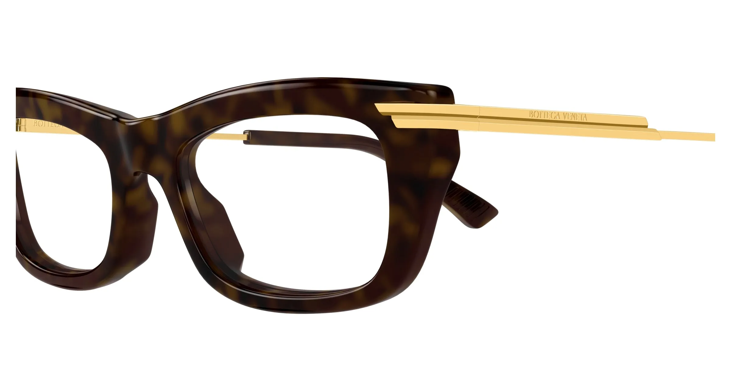 Bottega Veneta BV1371O 002 Montature da vista Acetato Havana Trasparente Squadrata - immagine 3