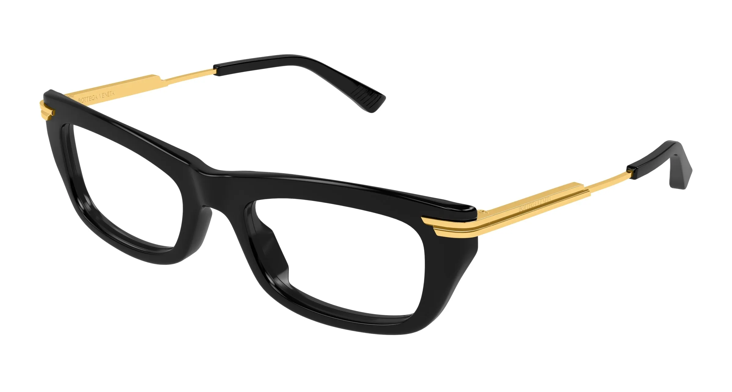 Bottega Veneta BV1371O 001 Montature da vista Acetato Nero Trasparente Squadrata - immagine 1