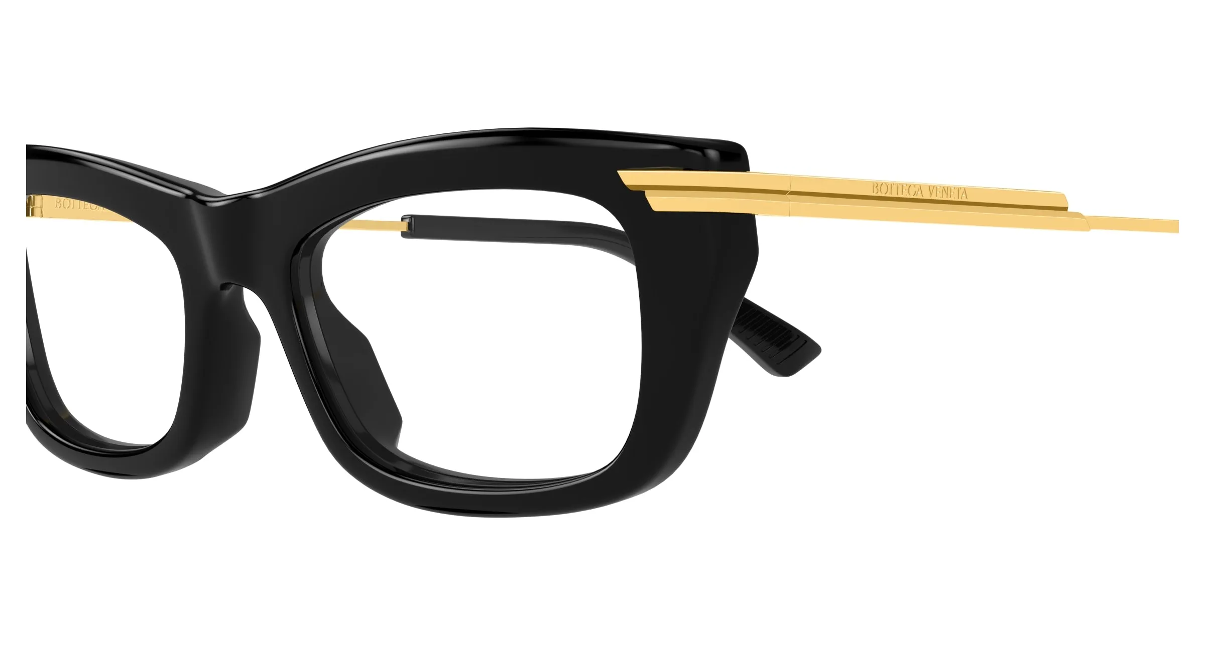 Bottega Veneta BV1371O 001 Montature da vista Acetato Nero Trasparente Squadrata - immagine 3