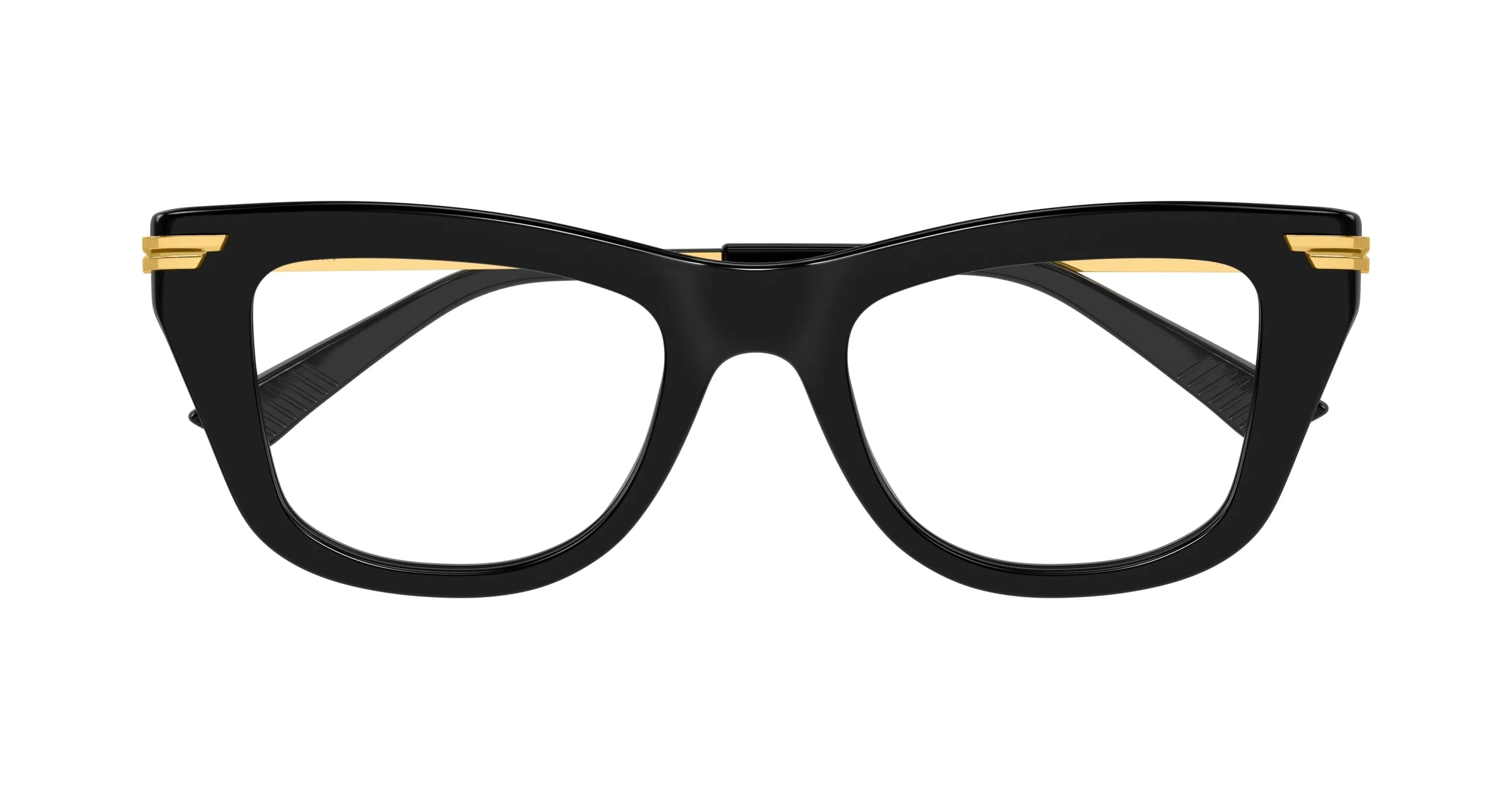 Bottega Veneta BV1370O 001 Montature da vista Acetato Nero Trasparente Squadrata - immagine 2