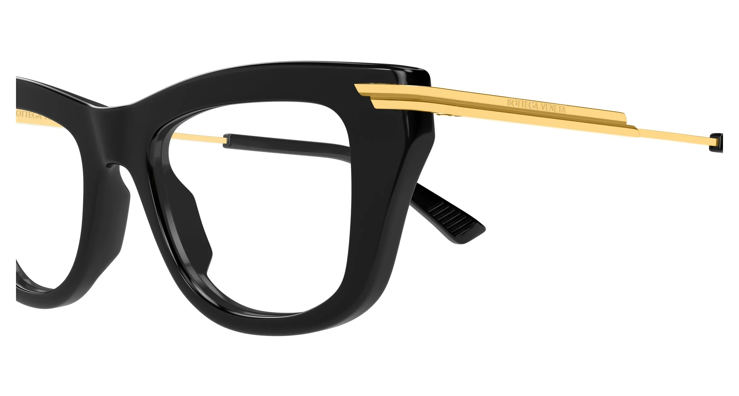 Bottega Veneta BV1370O 001 Montature da vista Acetato Nero Trasparente Squadrata - immagine 3