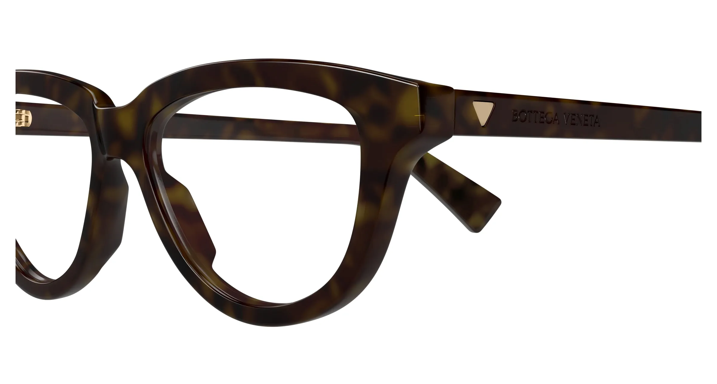 Bottega Veneta BV1366O 002 Montature da vista Acetato Havana Trasparente Cat Eye - immagine 3