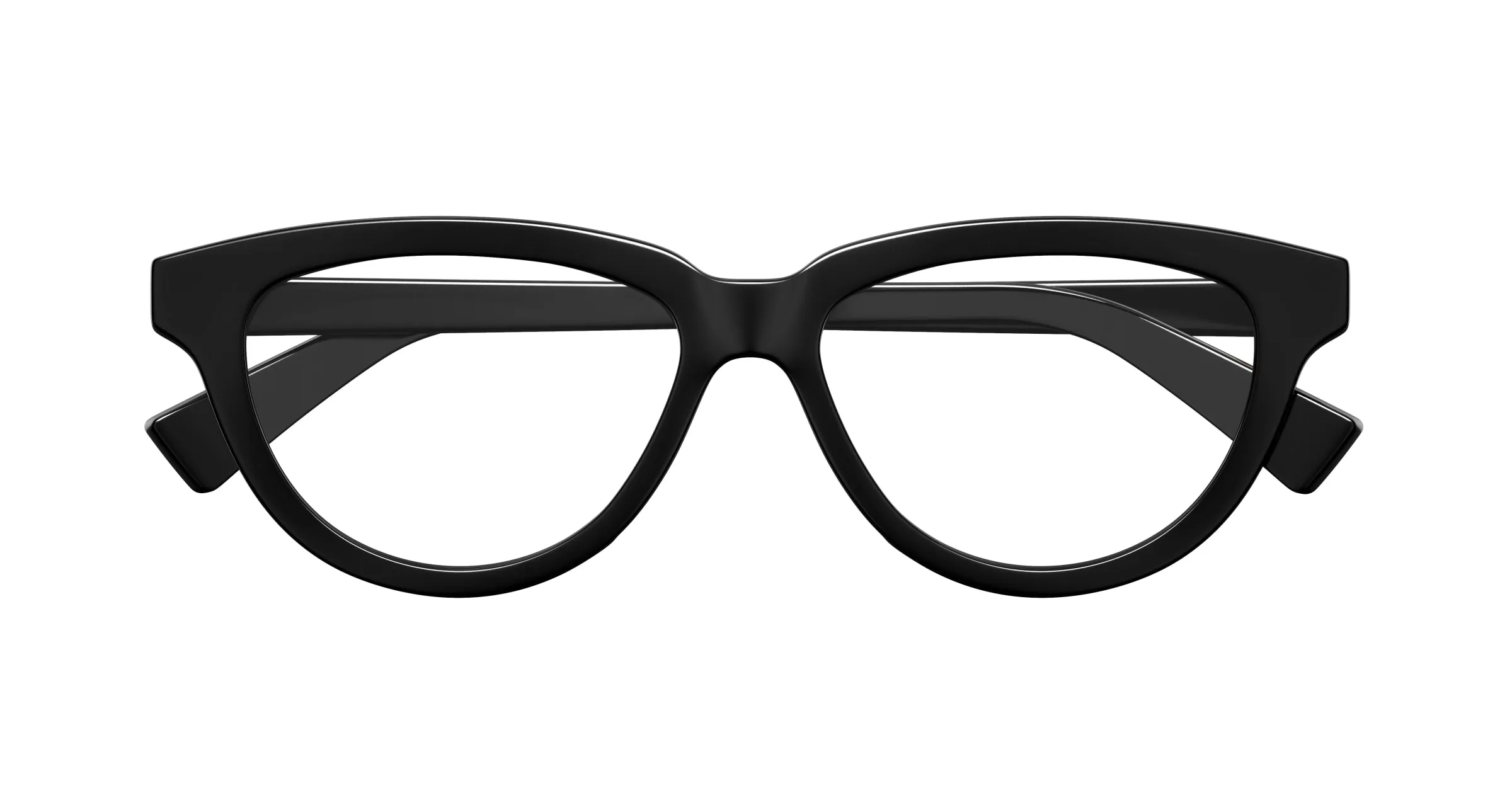 Bottega Veneta BV1366O 001 Montature da vista Acetato Nero Trasparente Cat Eye - immagine 2
