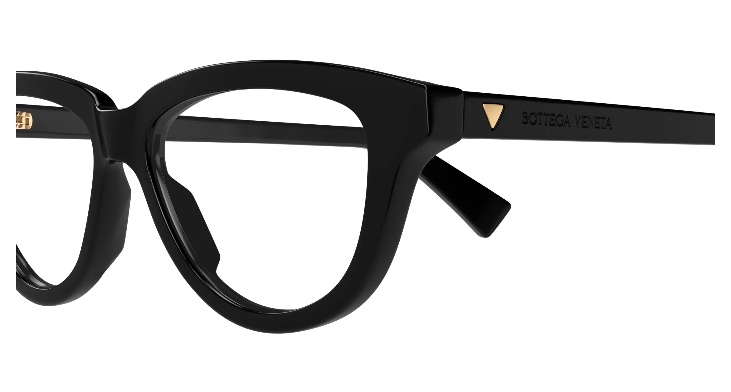 Bottega Veneta BV1366O 001 Montature da vista Acetato Nero Trasparente Cat Eye - immagine 3