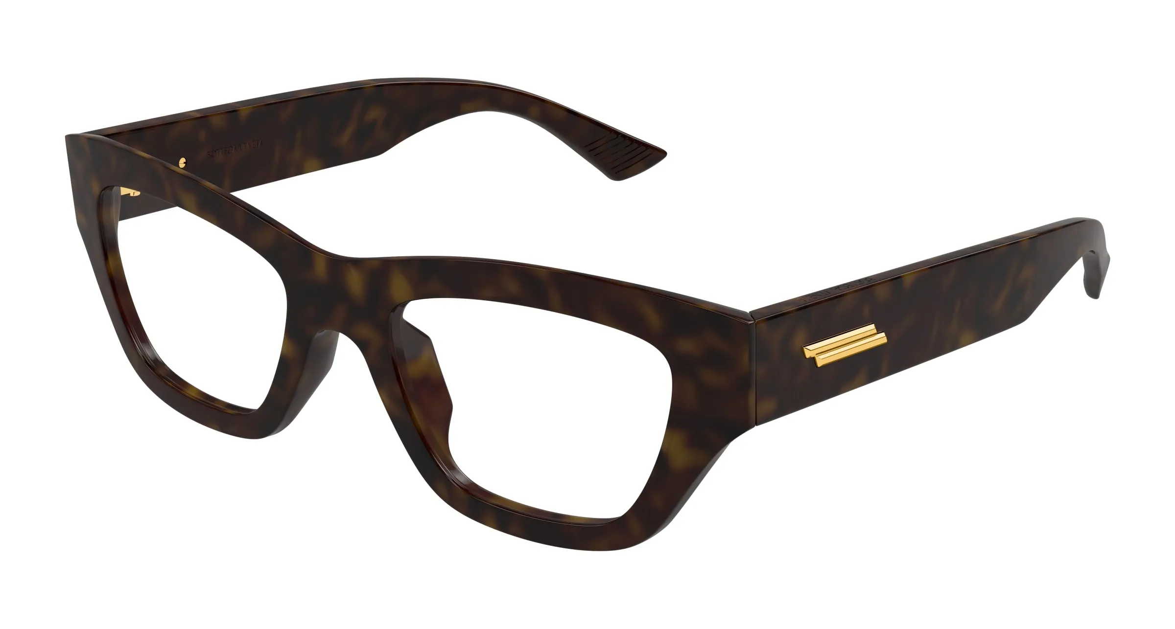 Bottega Veneta BV1360O 007 Montature da vista Acetato Havana Trasparente Squadrata - immagine 1