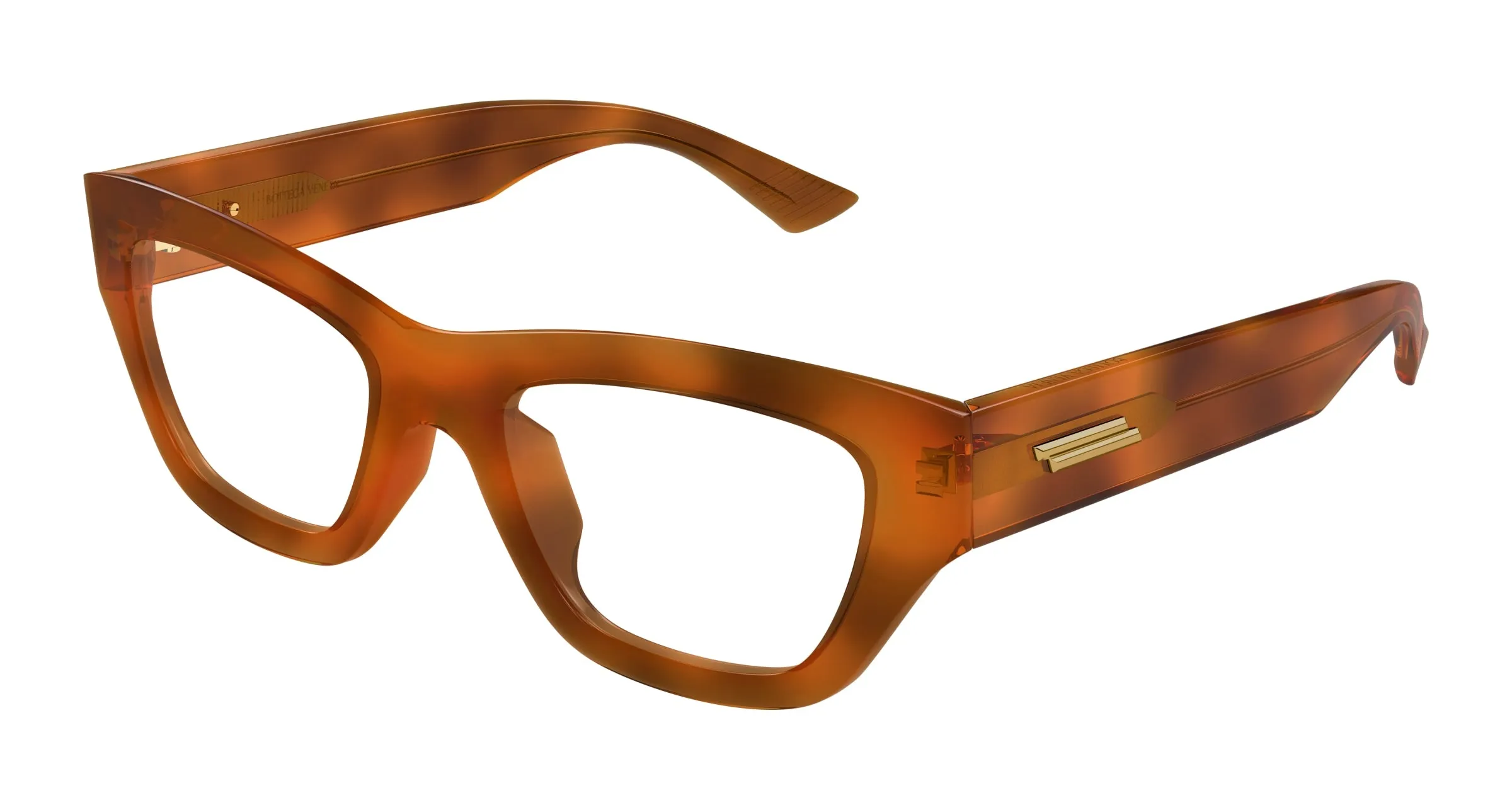 Bottega Veneta BV1360O 002 Montature da vista Acetato Havana Trasparente Squadrata - immagine 1