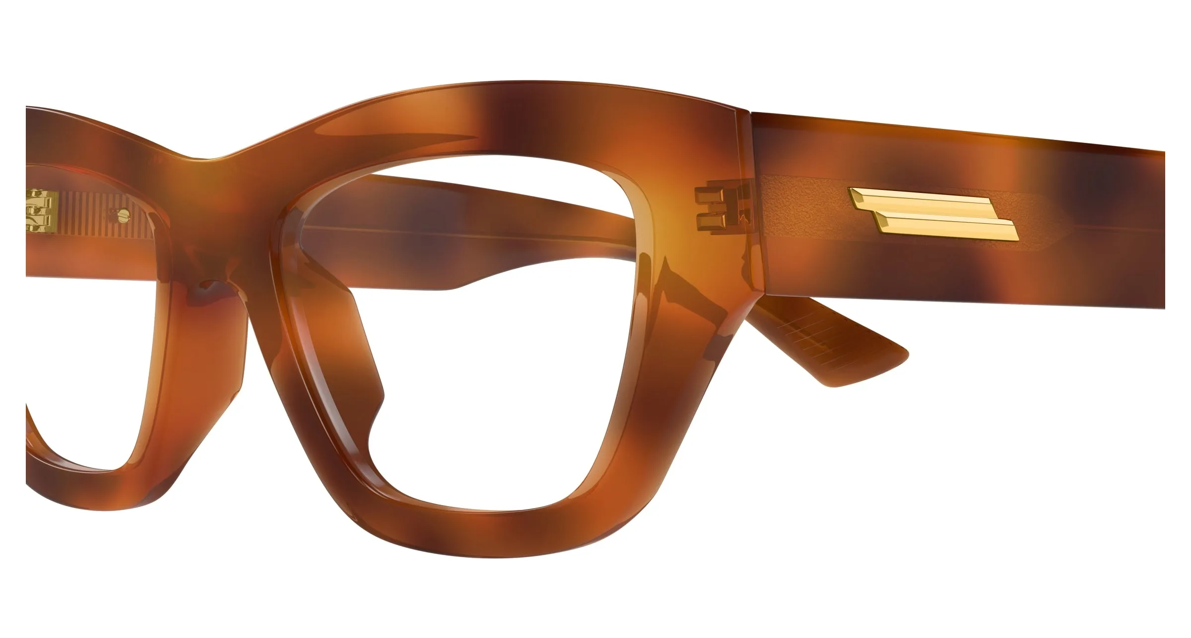 Bottega Veneta BV1360O 002 Montature da vista Acetato Havana Trasparente Squadrata - immagine 3