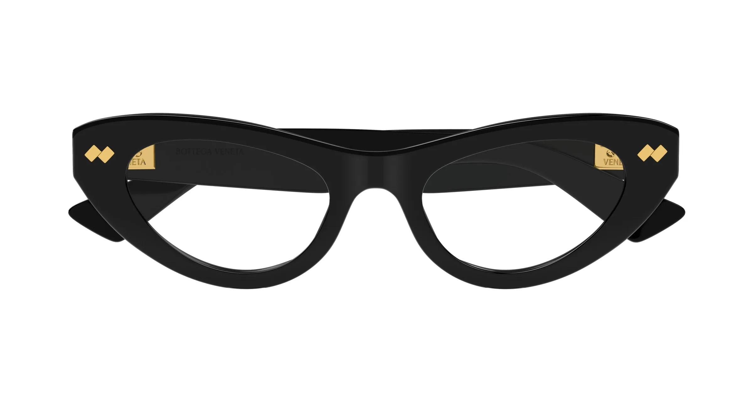 Bottega Veneta BV1354O 001 Montature da vista Acetato Nero Trasparente Cat Eye - immagine 2
