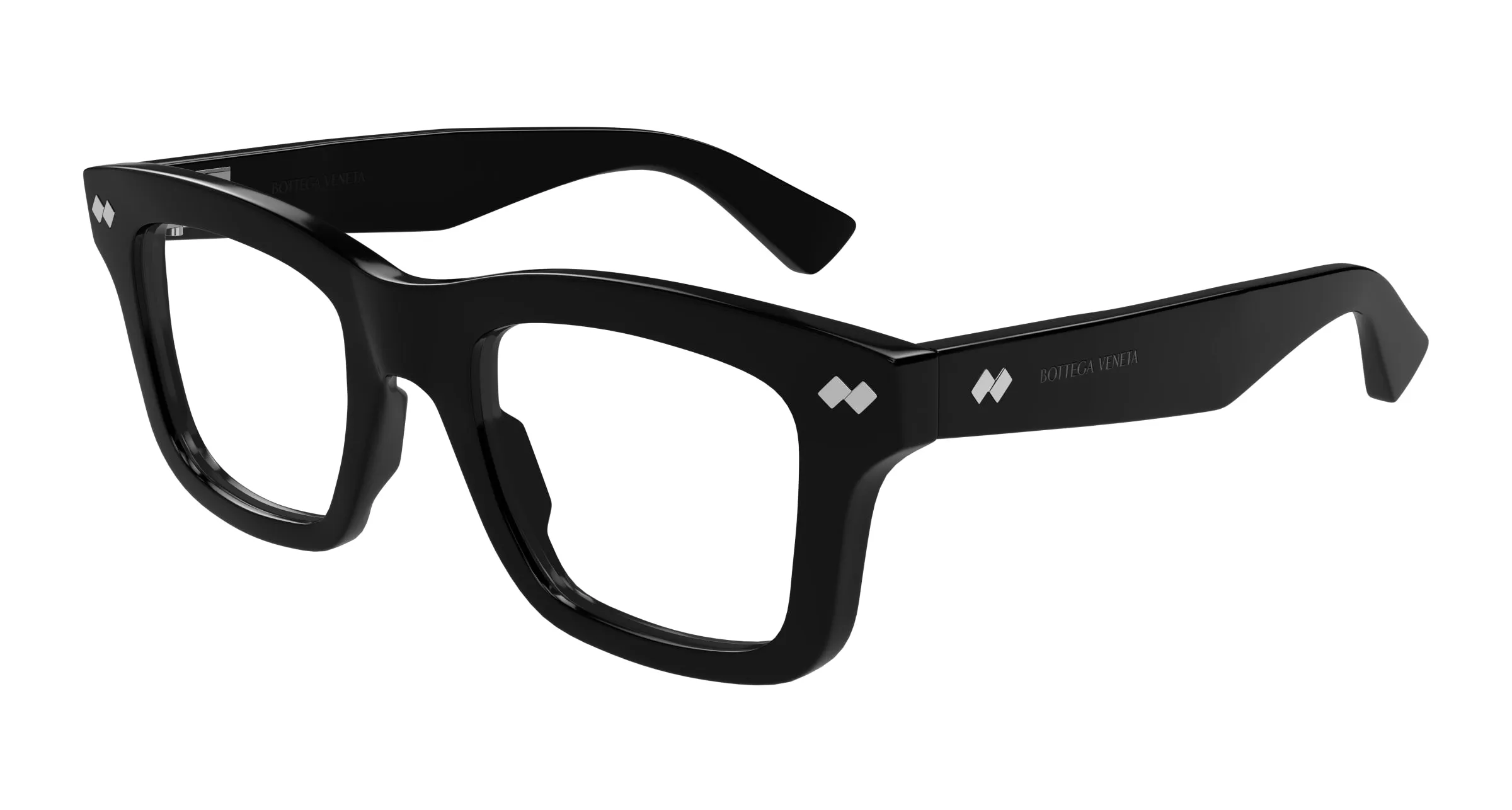 Bottega Veneta BV1353O 005 Montature da vista Acetato Nero Trasparente Squadrata - immagine 1