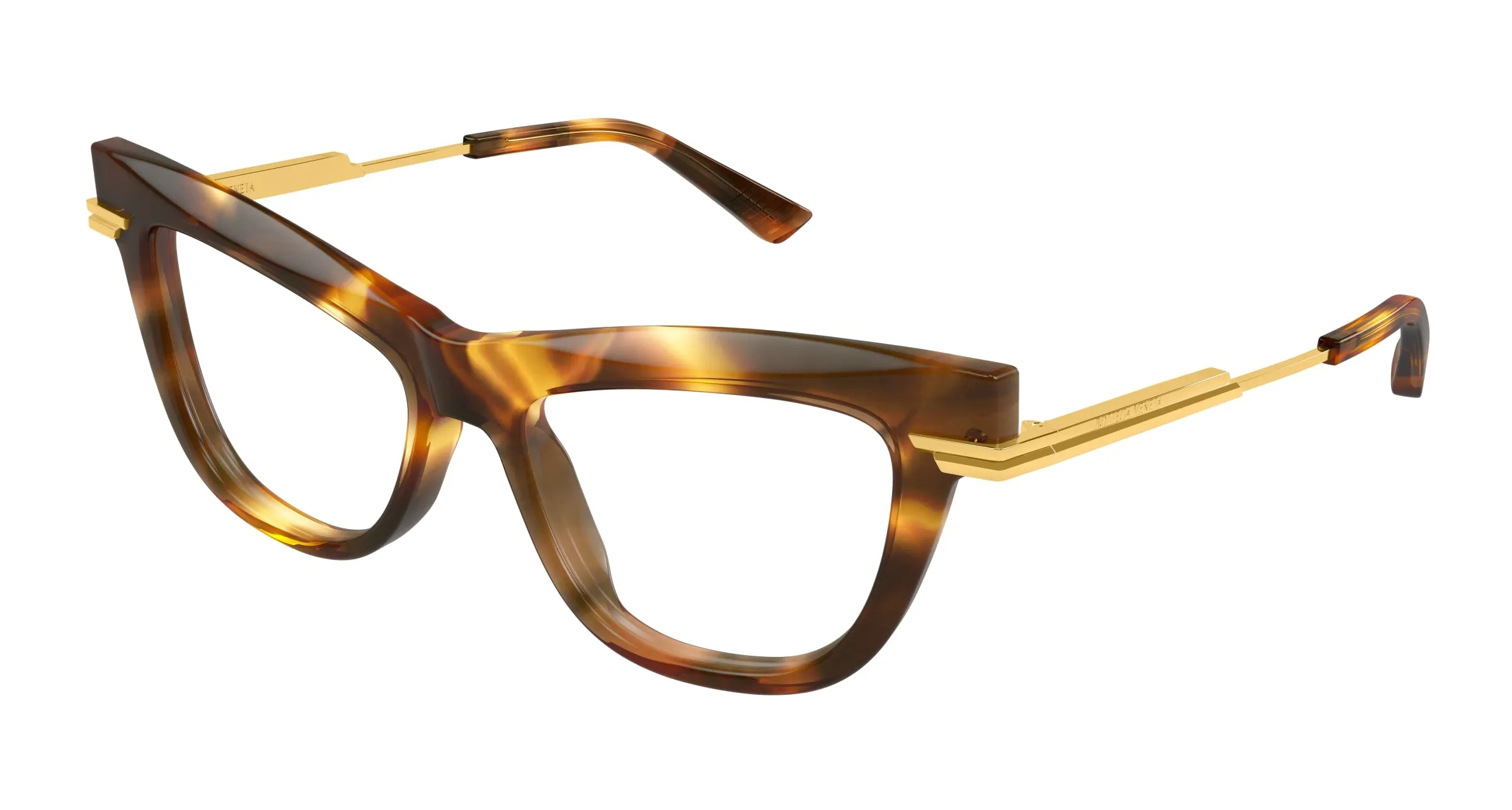 Bottega Veneta BV1266O 005 Montature da vista Acetato Havana Trasparente Cat Eye - immagine 1