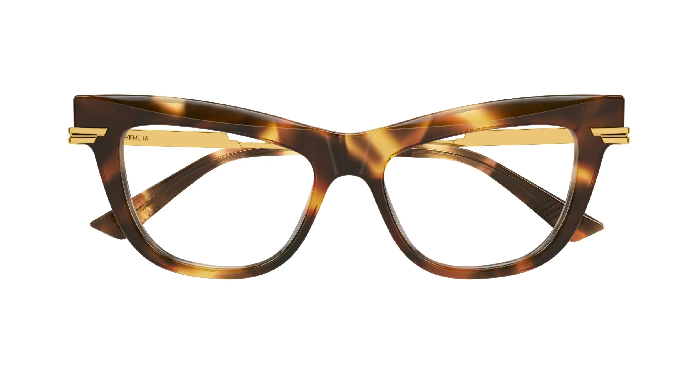Bottega Veneta BV1266O 005 Montature da vista Acetato Havana Trasparente Cat Eye - immagine 2