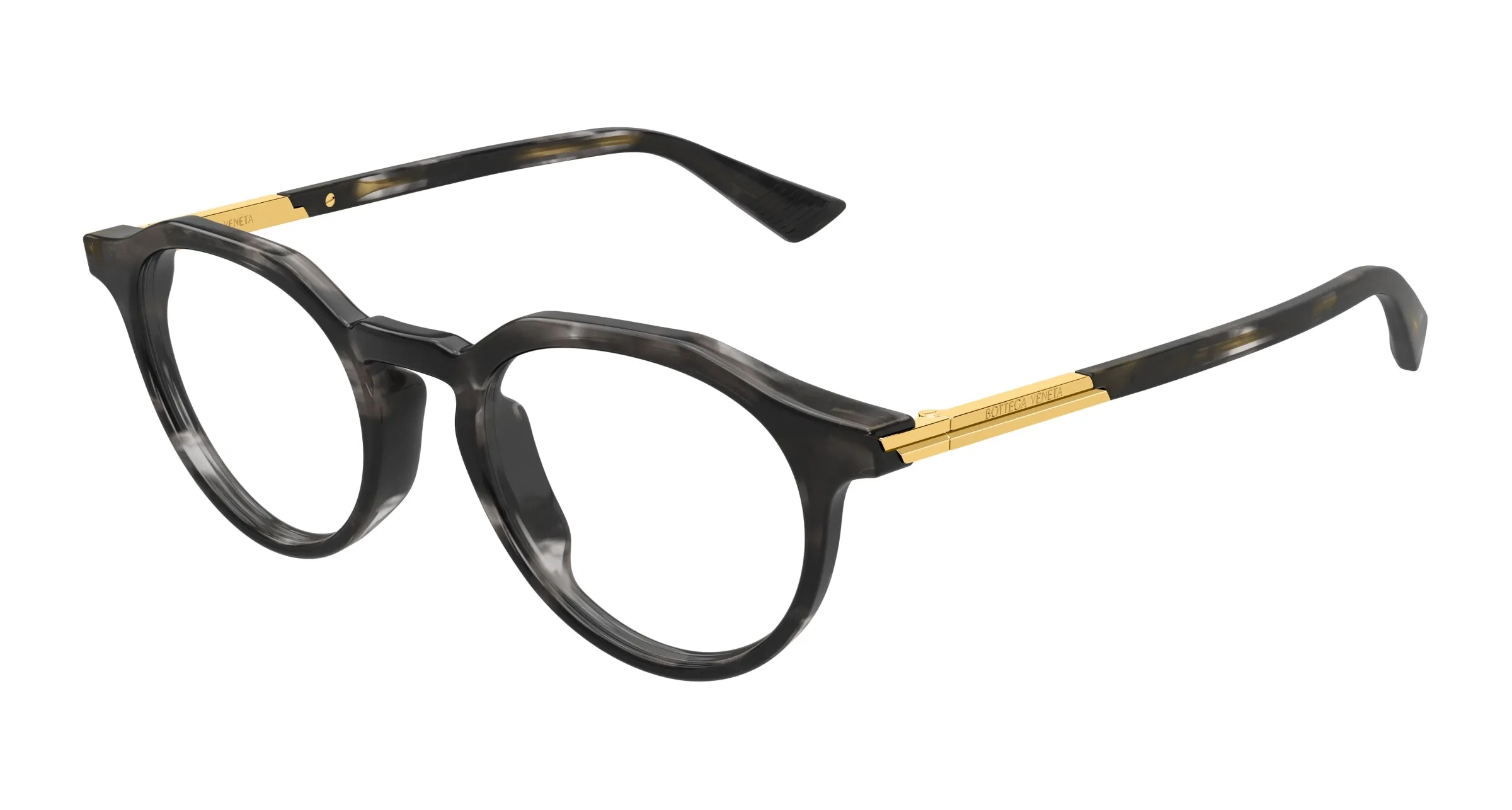Bottega Veneta BV1263O 005 Montature da vista Acetato Nero Trasparente Rotonda - immagine 1