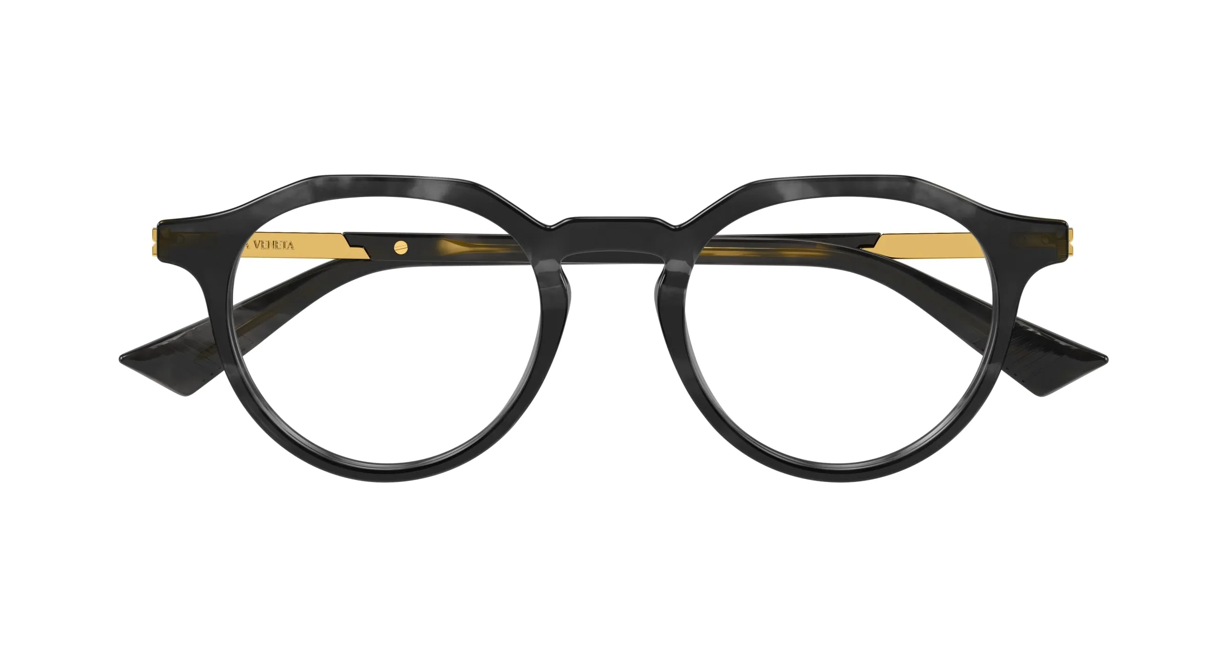 Bottega Veneta BV1263O 005 Montature da vista Acetato Nero Trasparente Rotonda - immagine 2