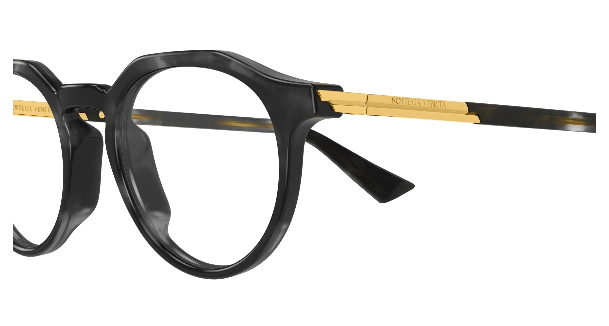 Bottega Veneta BV1263O 005 Montature da vista Acetato Nero Trasparente Rotonda - immagine 3