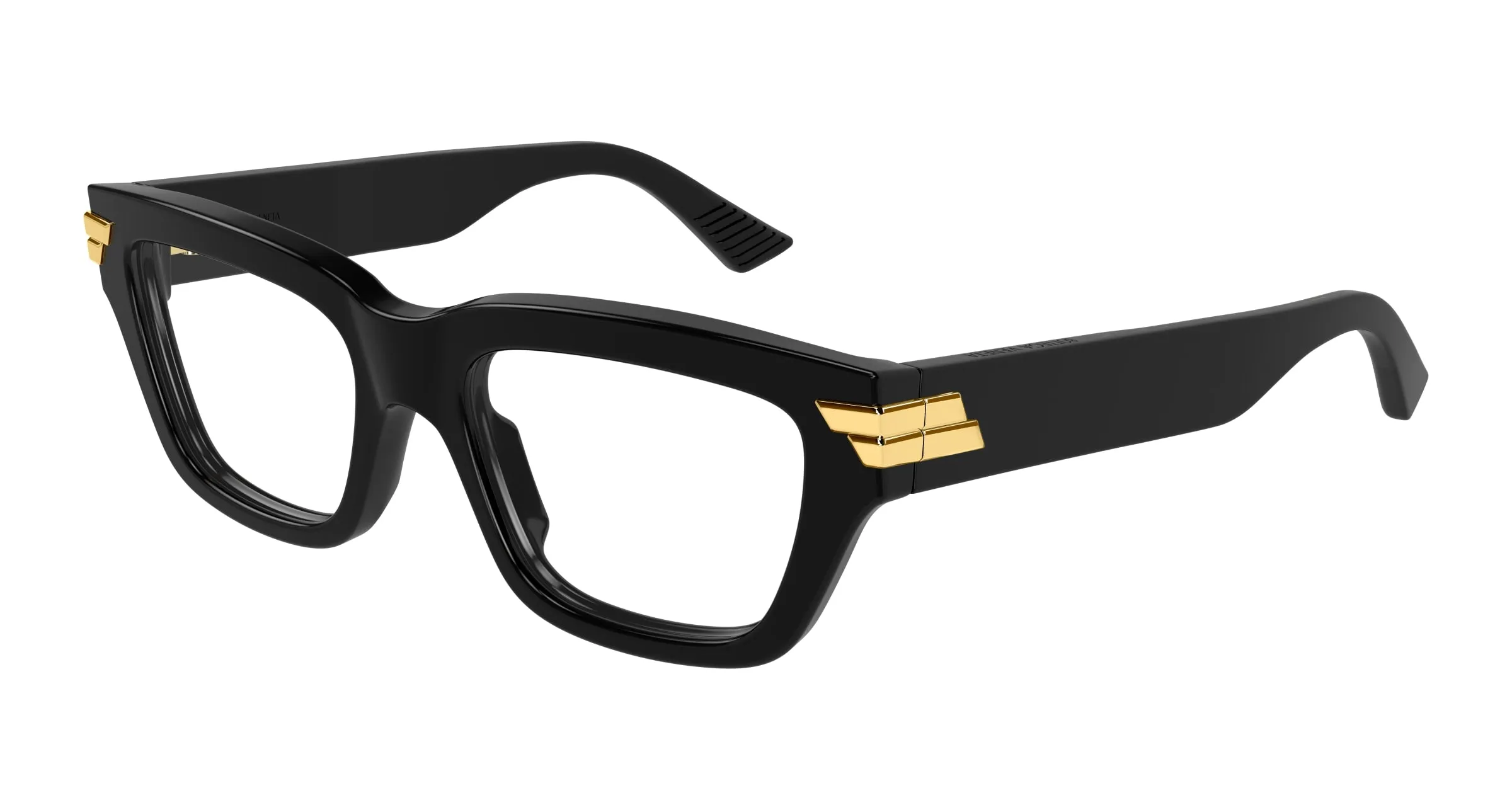 Bottega Veneta BV1190O 007 Montature da vista Acetato Nero Trasparente Squadrata - immagine 1