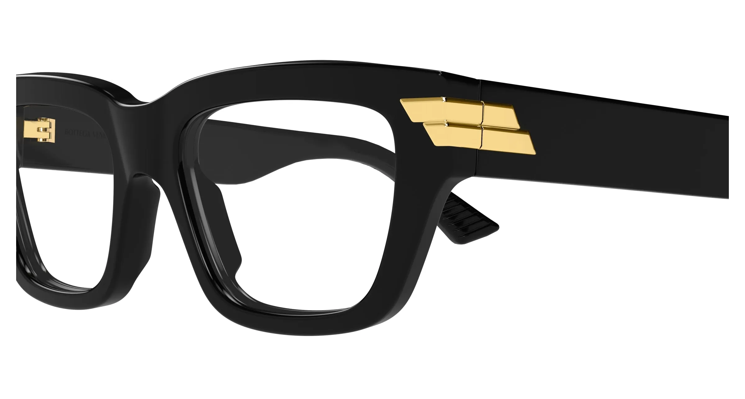 Bottega Veneta BV1190O 007 Montature da vista Acetato Nero Trasparente Squadrata - immagine 3