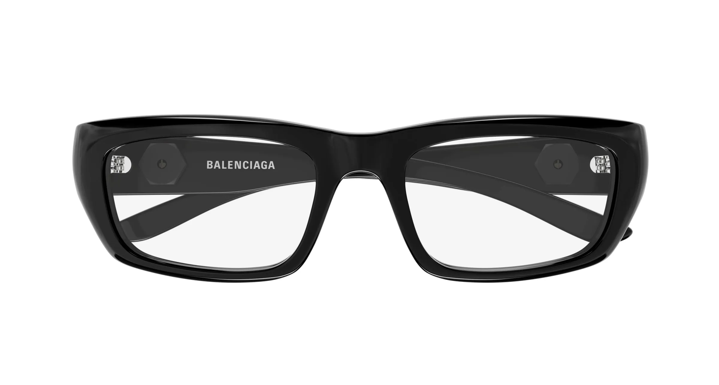 Balenciaga BB0411O 001 Montature da vista Acetato Nero Trasparente Squadrata - immagine 2