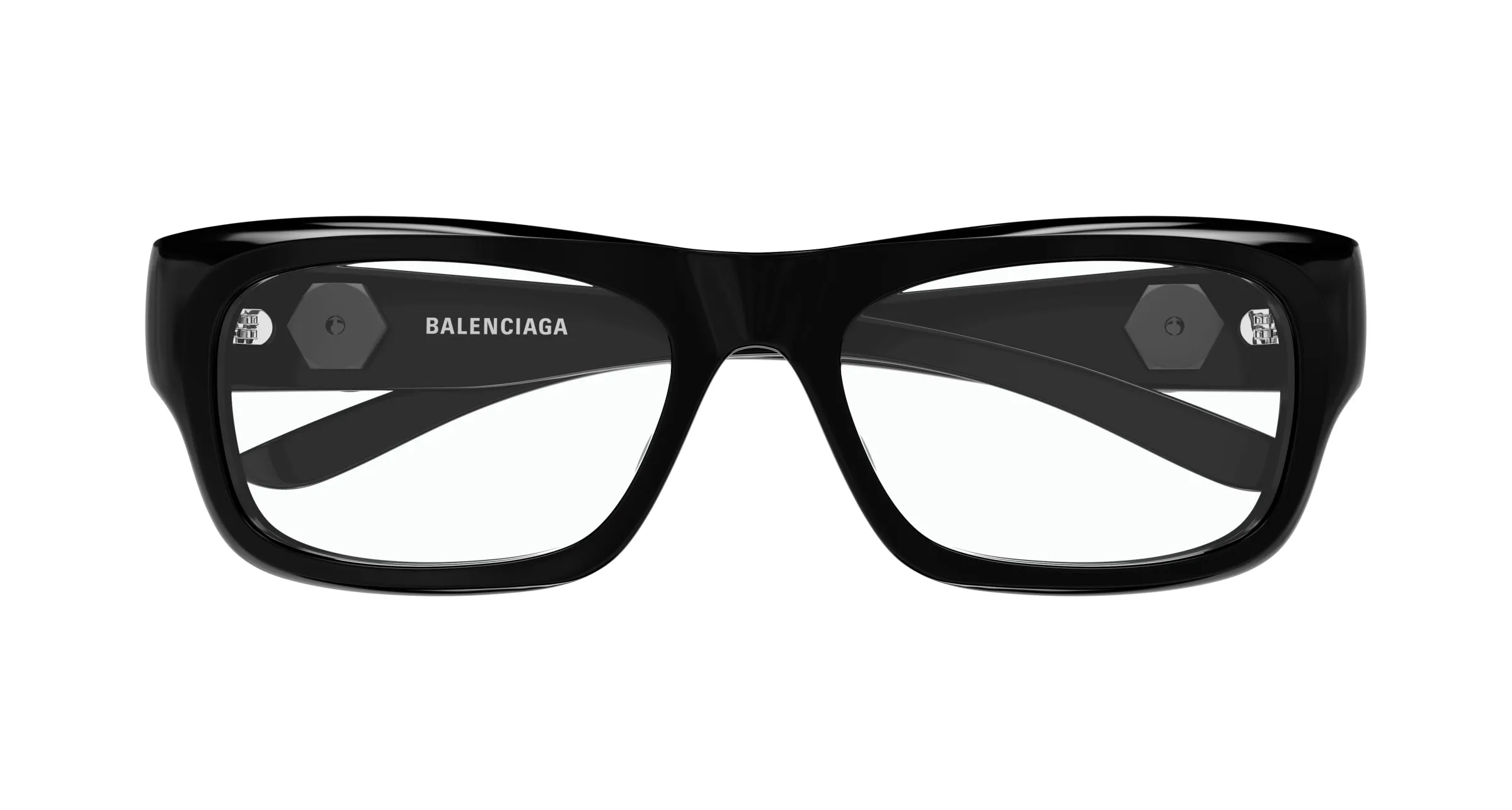 Balenciaga BB0410O 001 Montature da vista Acetato Nero Trasparente Squadrata - immagine 2