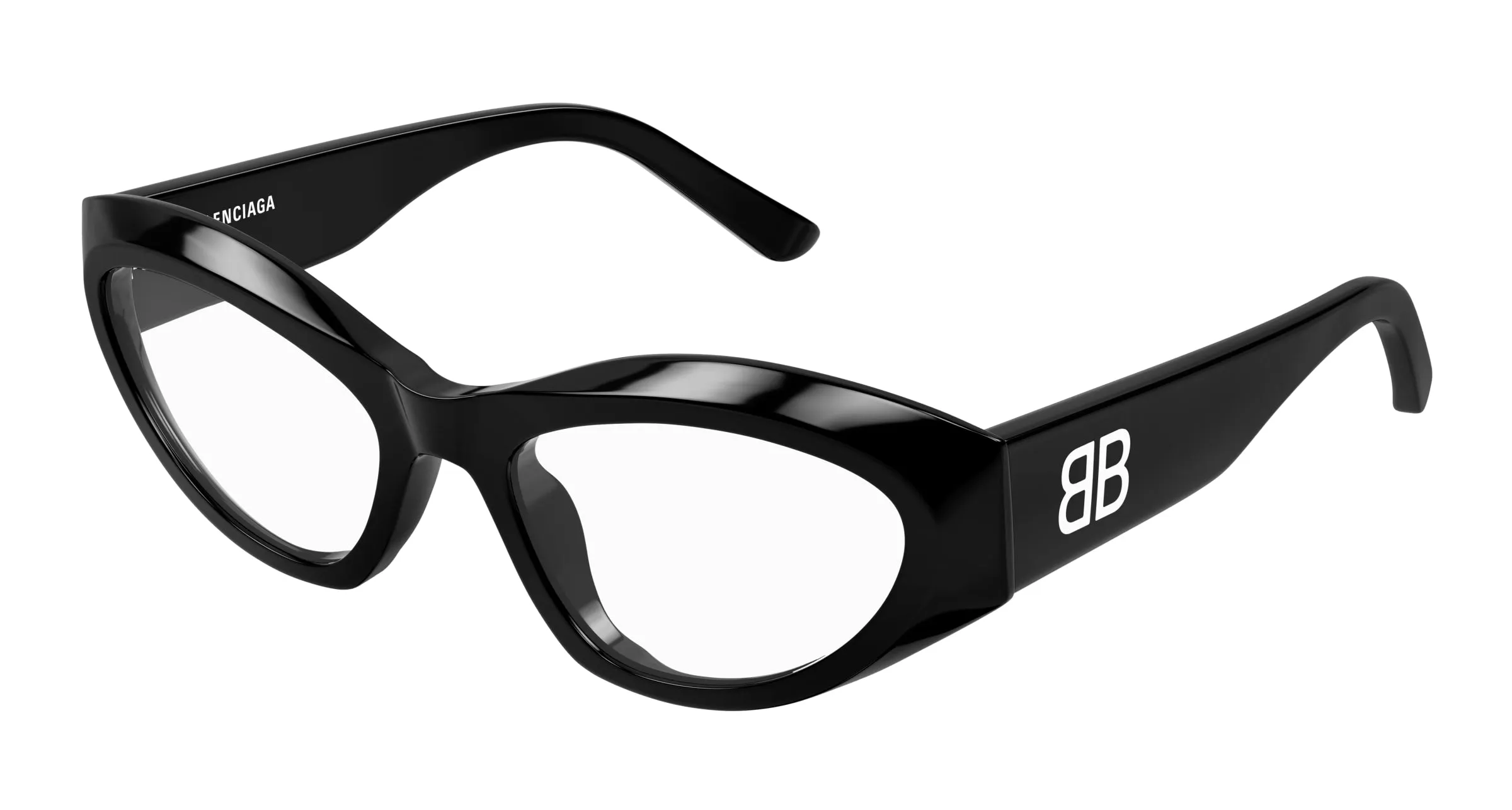 Balenciaga BB0400O 001 Montature da vista Acetato Nero Trasparente Cat Eye - immagine 1