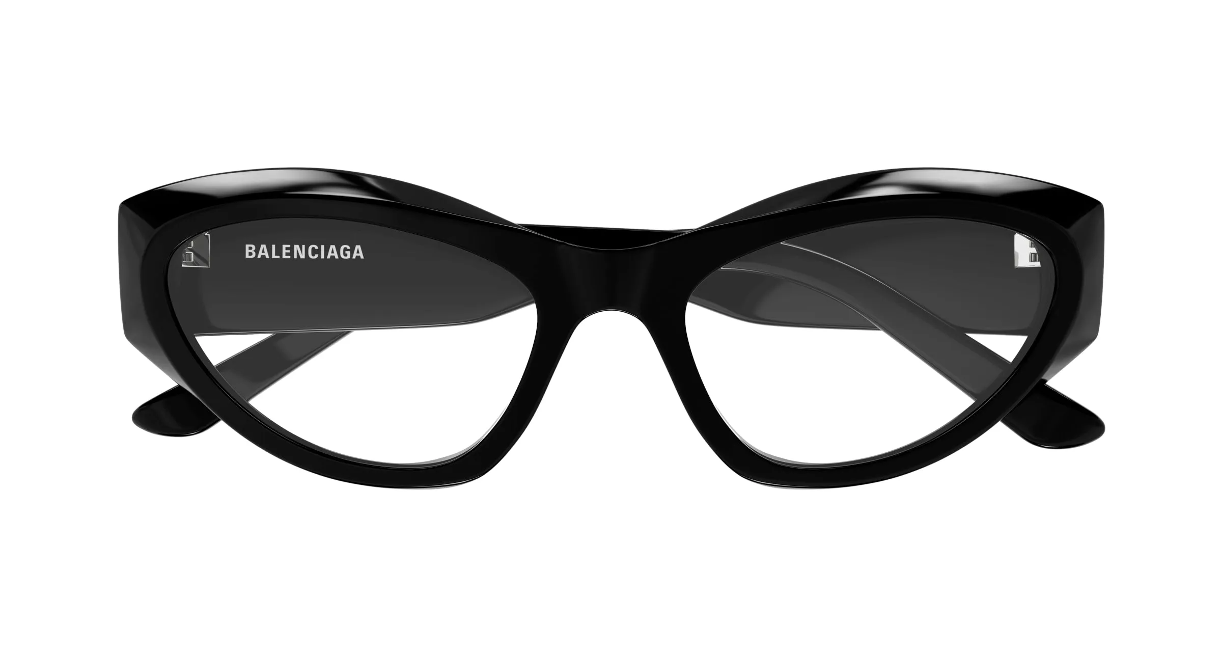 Balenciaga BB0400O 001 Montature da vista Acetato Nero Trasparente Cat Eye - immagine 2