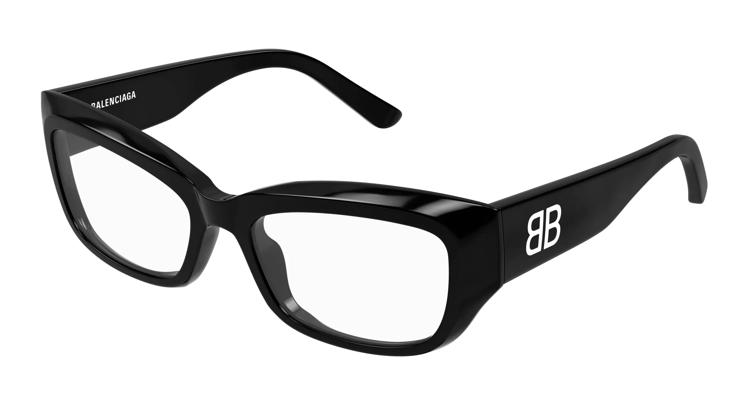 Balenciaga BB0399O 001 Montature da vista Acetato Nero Trasparente Squadrata - immagine 1