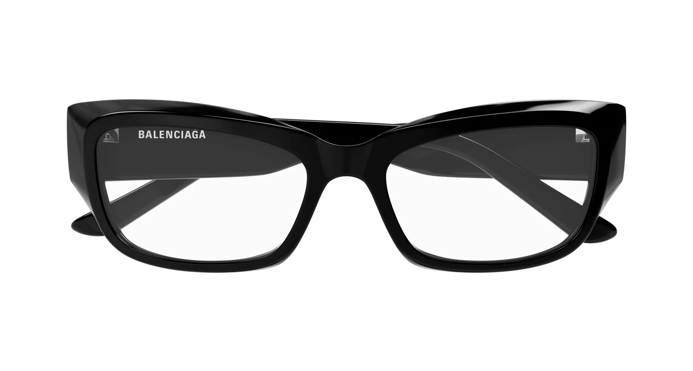 Balenciaga BB0399O 001 Montature da vista Acetato Nero Trasparente Squadrata - immagine 2
