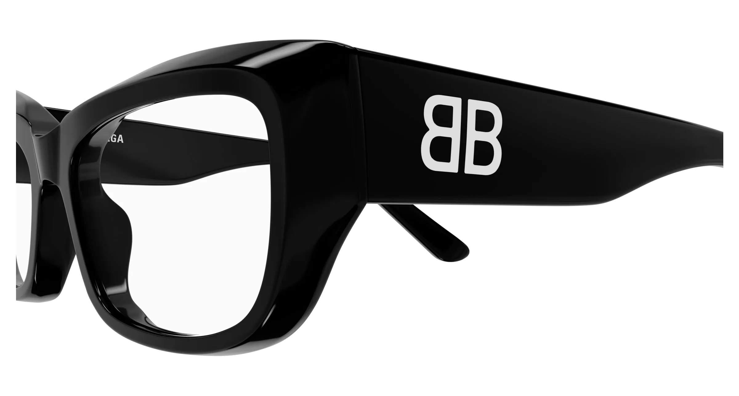 Balenciaga BB0399O 001 Montature da vista Acetato Nero Trasparente Squadrata - immagine 3