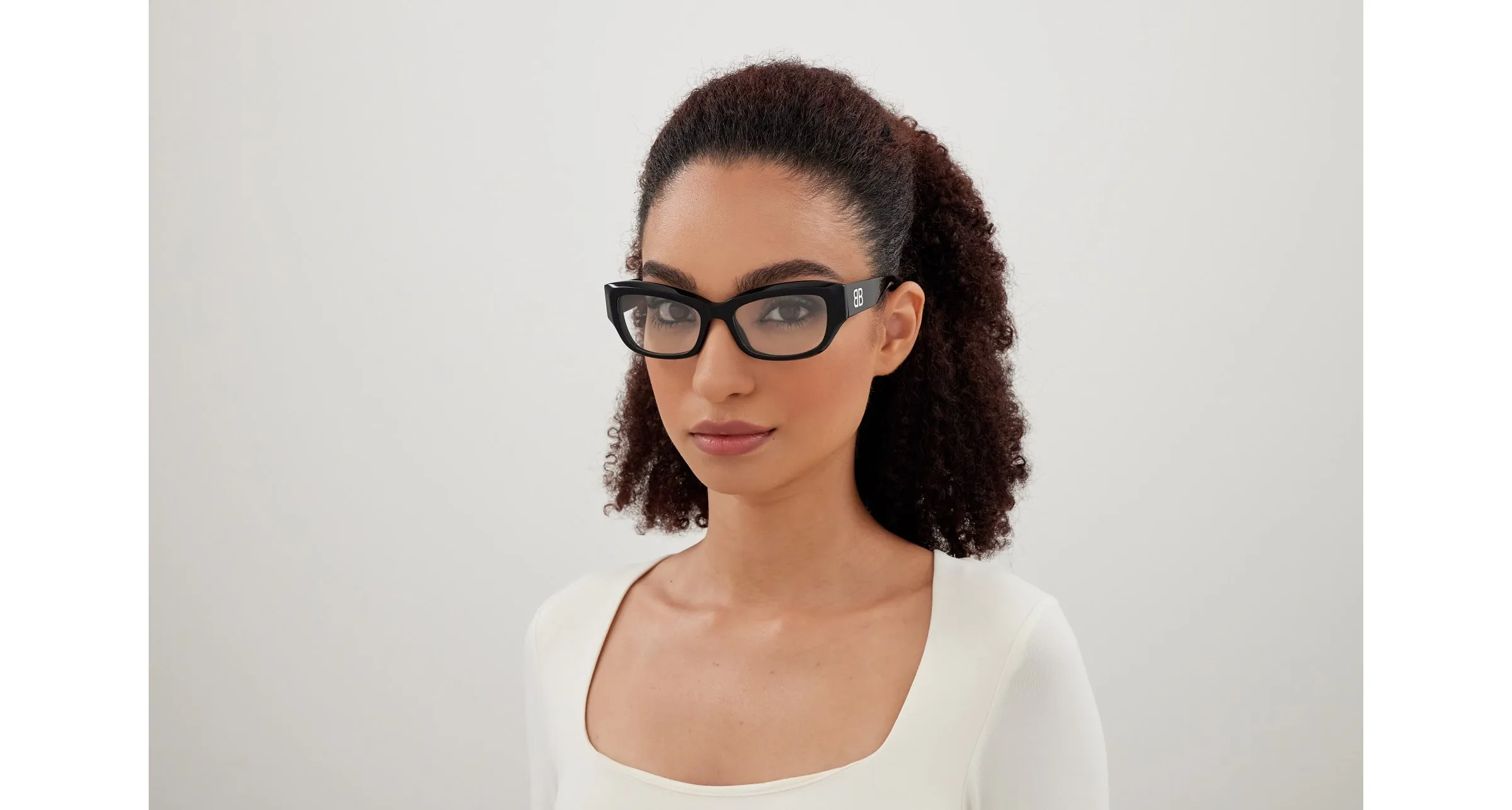 Balenciaga BB0399O 001 Montature da vista Acetato Nero Trasparente Squadrata - immagine 4