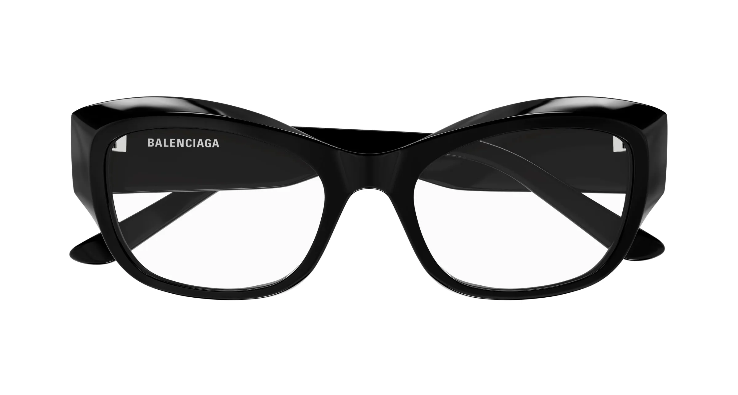 Balenciaga BB0398O 001 Montature da vista Acetato Nero Trasparente Farfalla - immagine 2