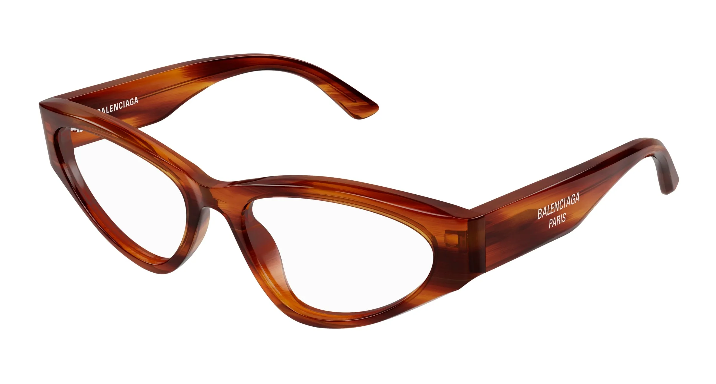 Balenciaga BB0391O 002 Montature da vista Acetato Havana Trasparente Cat Eye - immagine 1