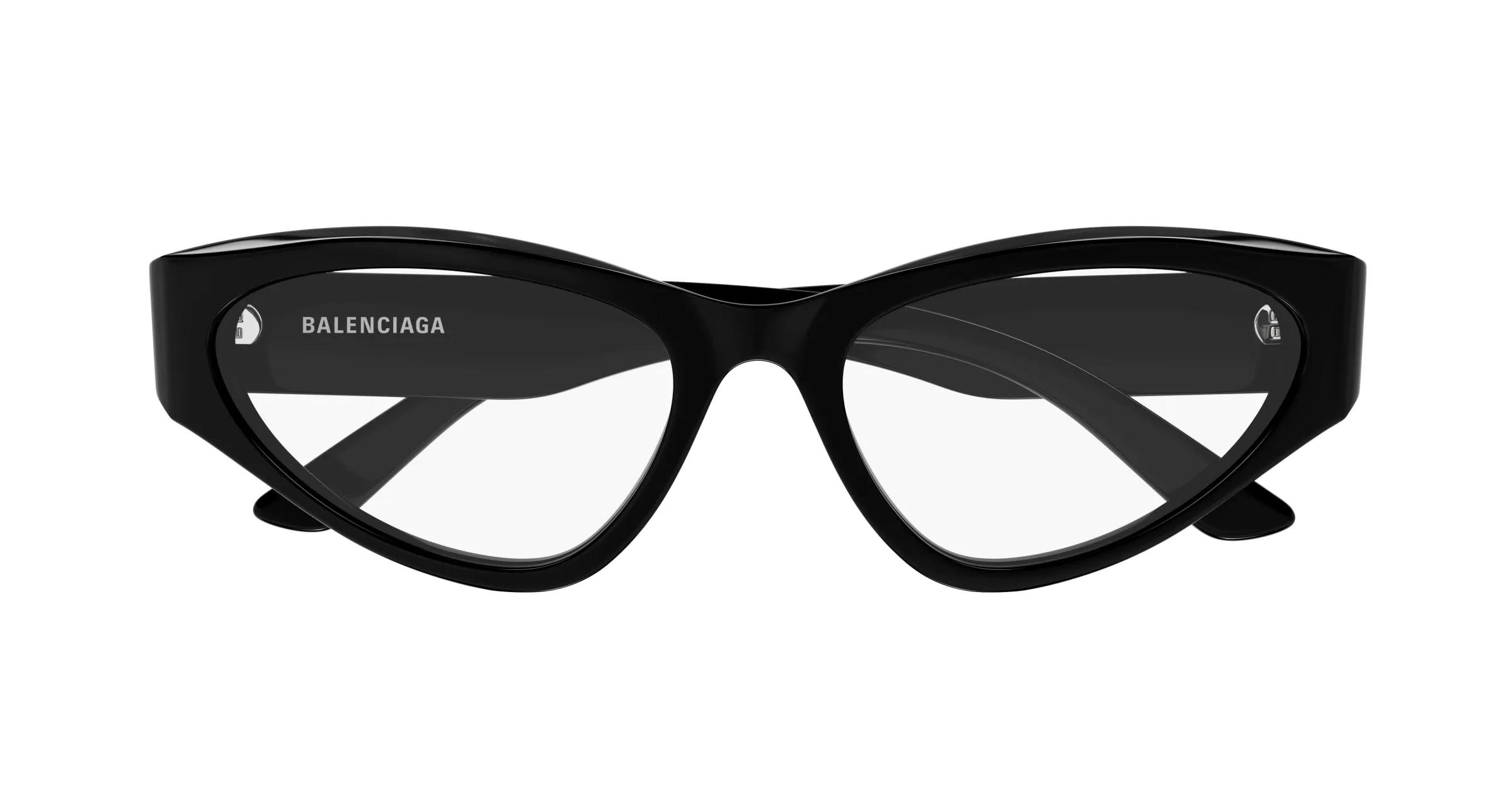 Balenciaga BB0391O 001 Montature da vista Acetato Nero Trasparente Cat Eye - immagine 2