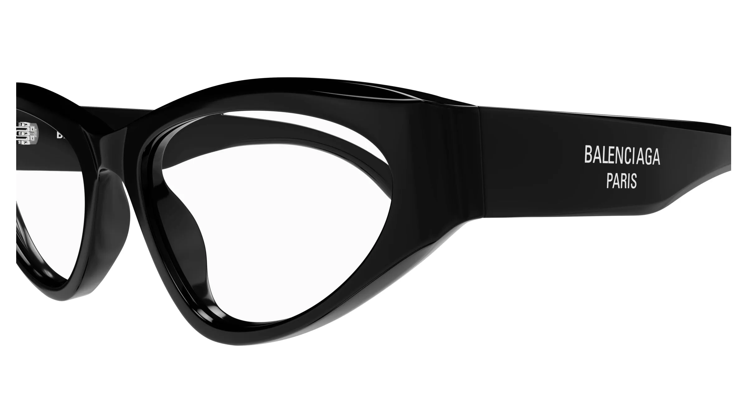 Balenciaga BB0391O 001 Montature da vista Acetato Nero Trasparente Cat Eye - immagine 3