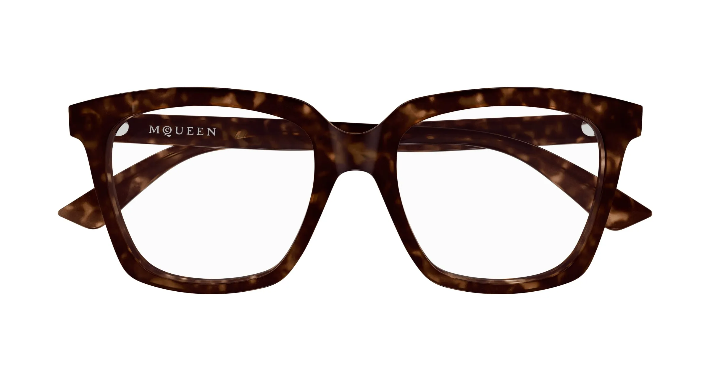 Alexander McQueen AM0513O 002 Montature da vista Acetato Havana Trasparente Cat Eye - immagine 2