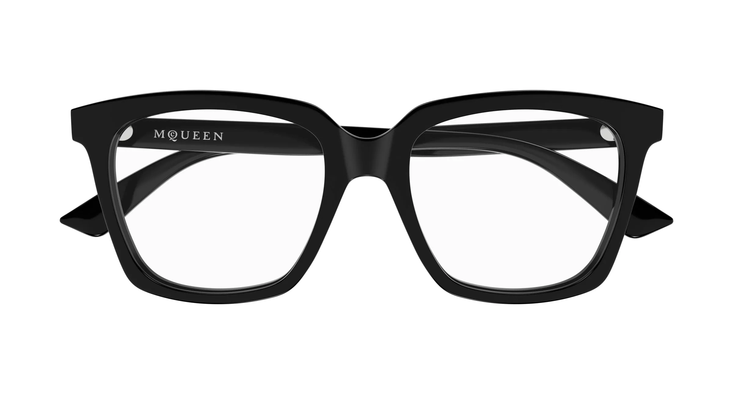 Alexander McQueen AM0513O 001 Montature da vista Acetato Nero Trasparente Cat Eye - immagine 2