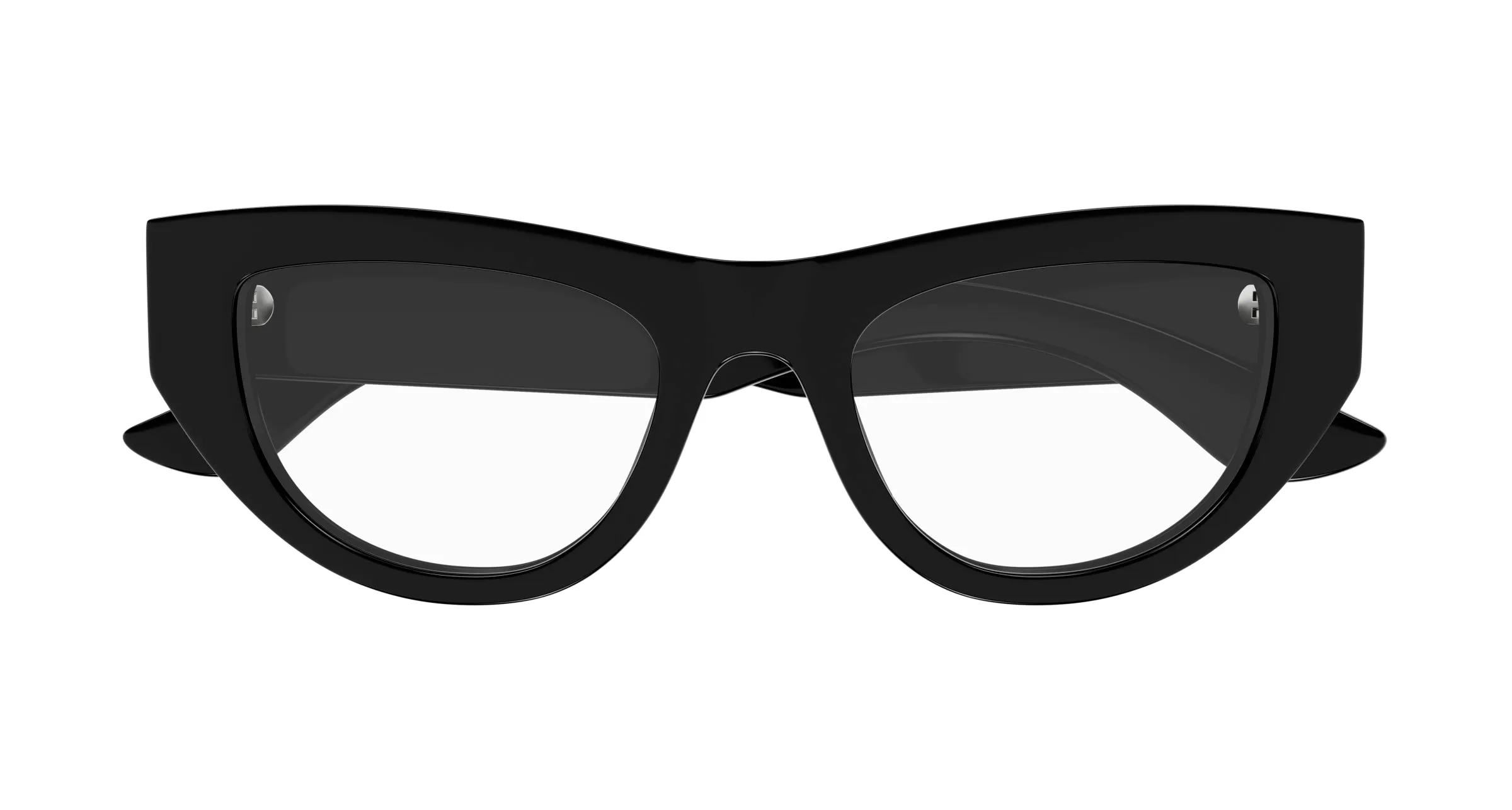 Alexander McQueen AM0512O 001 Montature da vista Acetato Nero Trasparente Cat Eye - immagine 2