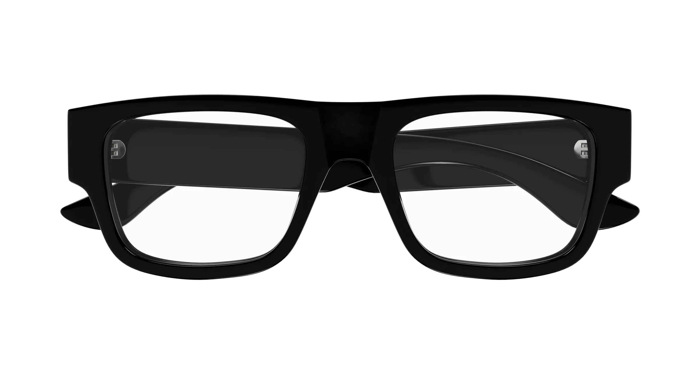 Alexander McQueen AM0511O 001 Montature da vista Acetato Nero Trasparente Squadrata - immagine 2