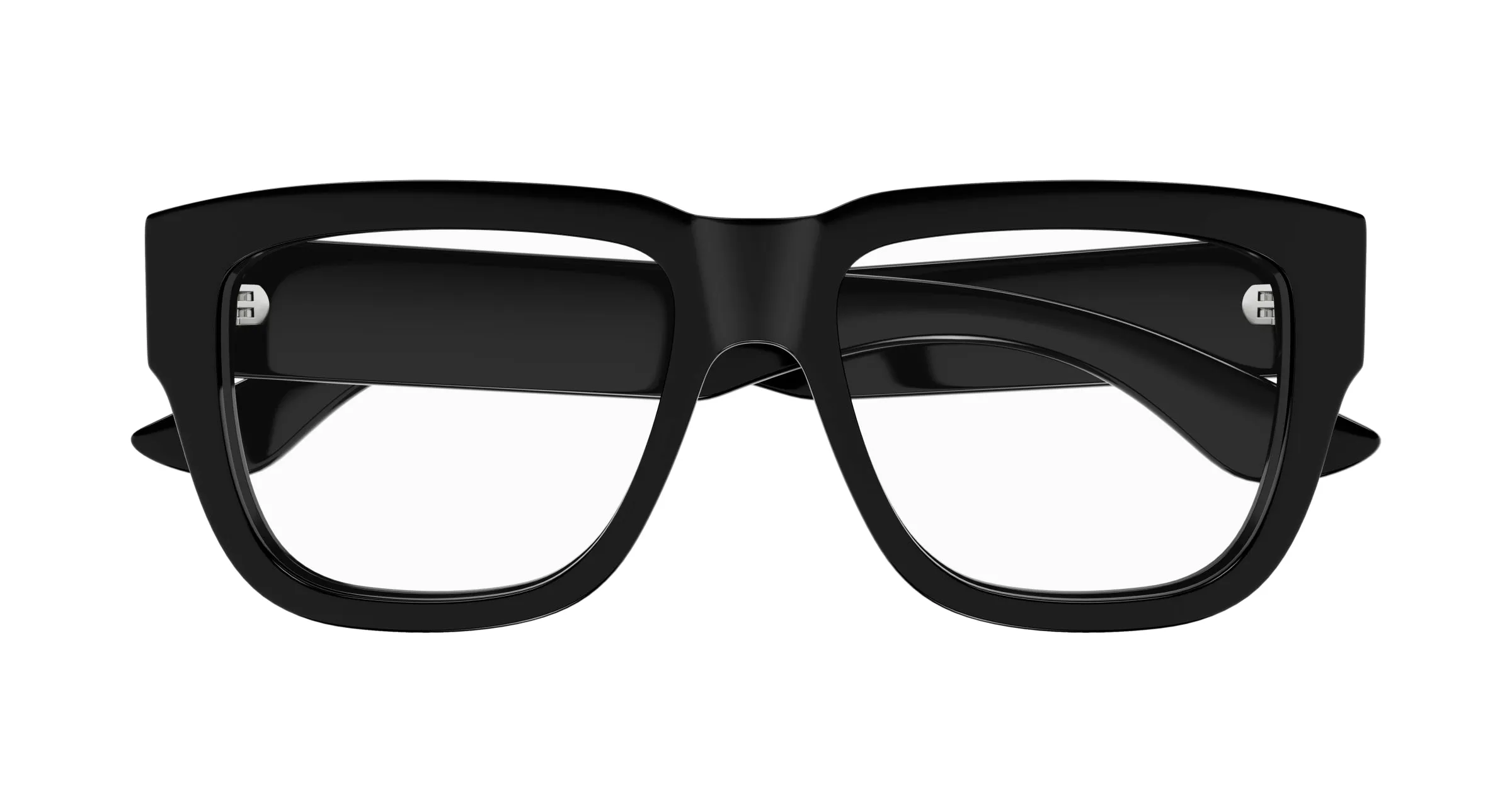 Alexander McQueen AM0510O 001 Montature da vista Acetato Nero Trasparente Squadrata - immagine 2