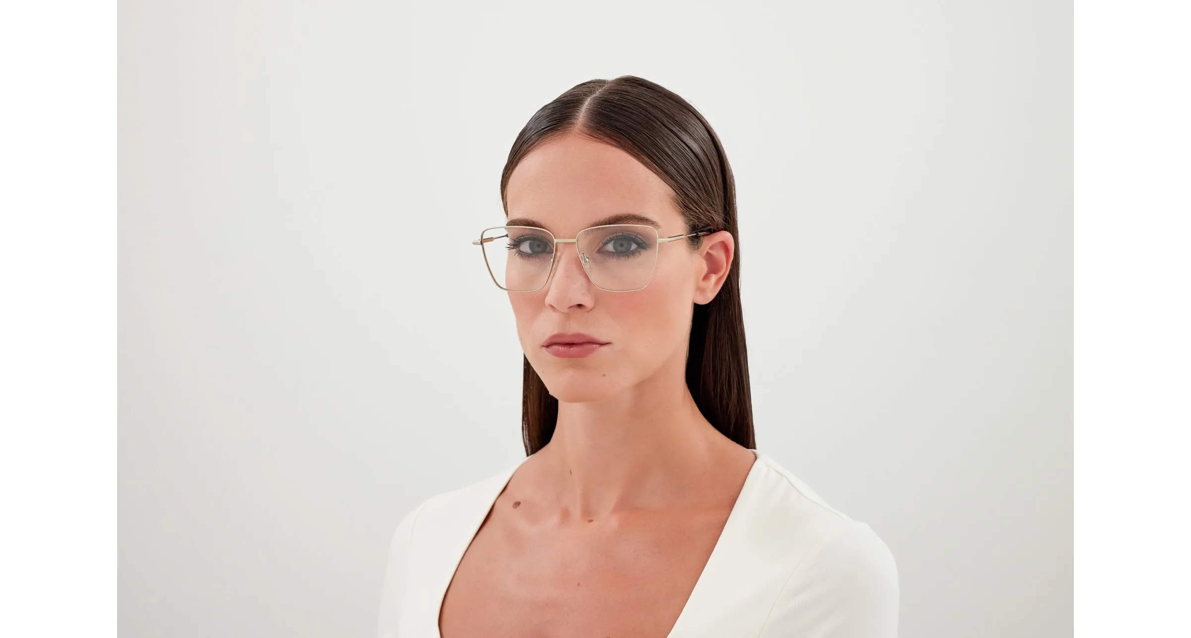 Alexander McQueen AM0503O 002 Montature da vista Metallo Oro Trasparente Squadrata - immagine 4