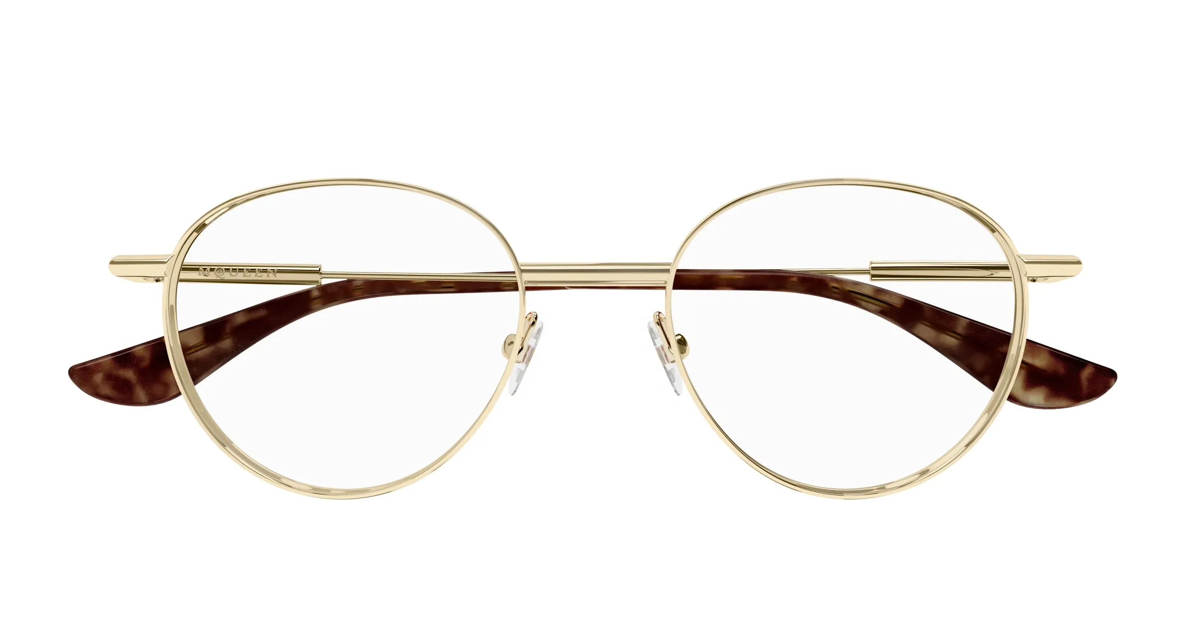 Alexander McQueen AM0502O 002 Montature da vista Metallo Oro Trasparente Rotonda - immagine 2