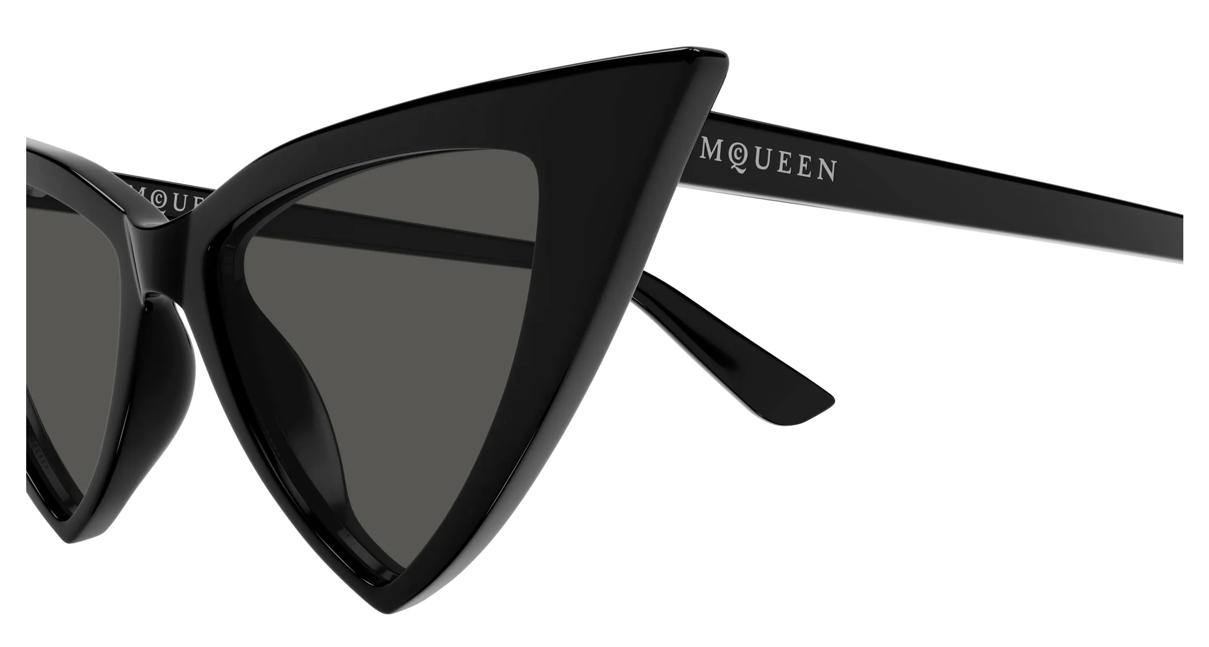 Alexander McQueen AM0518S 002 Occhiali da sole Acetato Nero Grigio Cat Eye - immagine 3