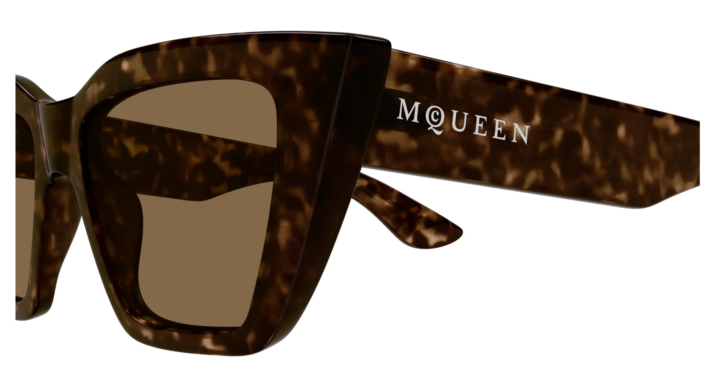 Alexander McQueen AM0507S 002 Occhiali da sole Acetato Havana Marrone Cat Eye - immagine 3